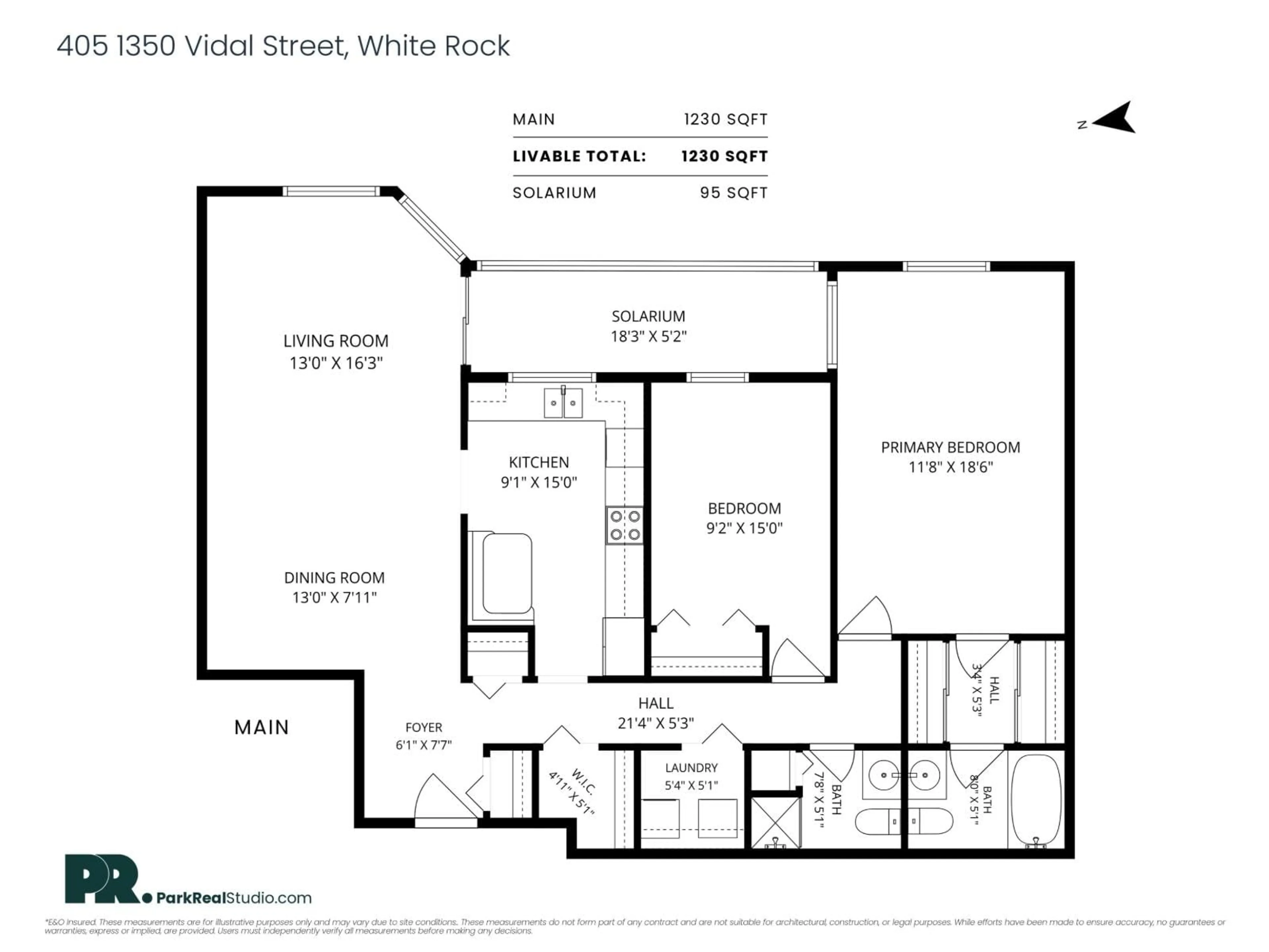 Floor plan for 405 - 1350 VIDAL STREET, White Rock British Columbia V4B5G6