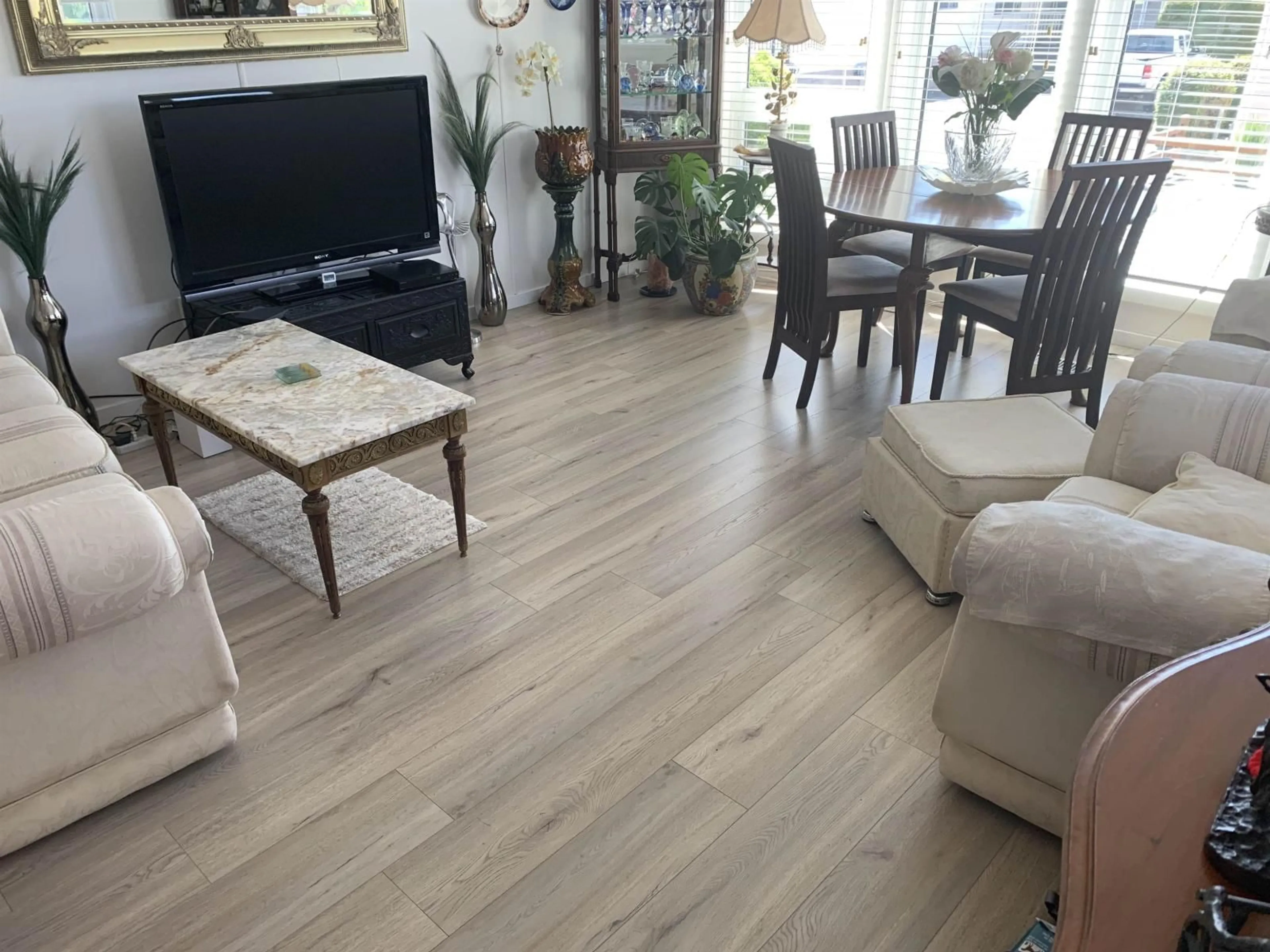 Living room with furniture, wood/laminate floor for 168 - 27111 0 AVENUE, Langley British Columbia V4W2T4