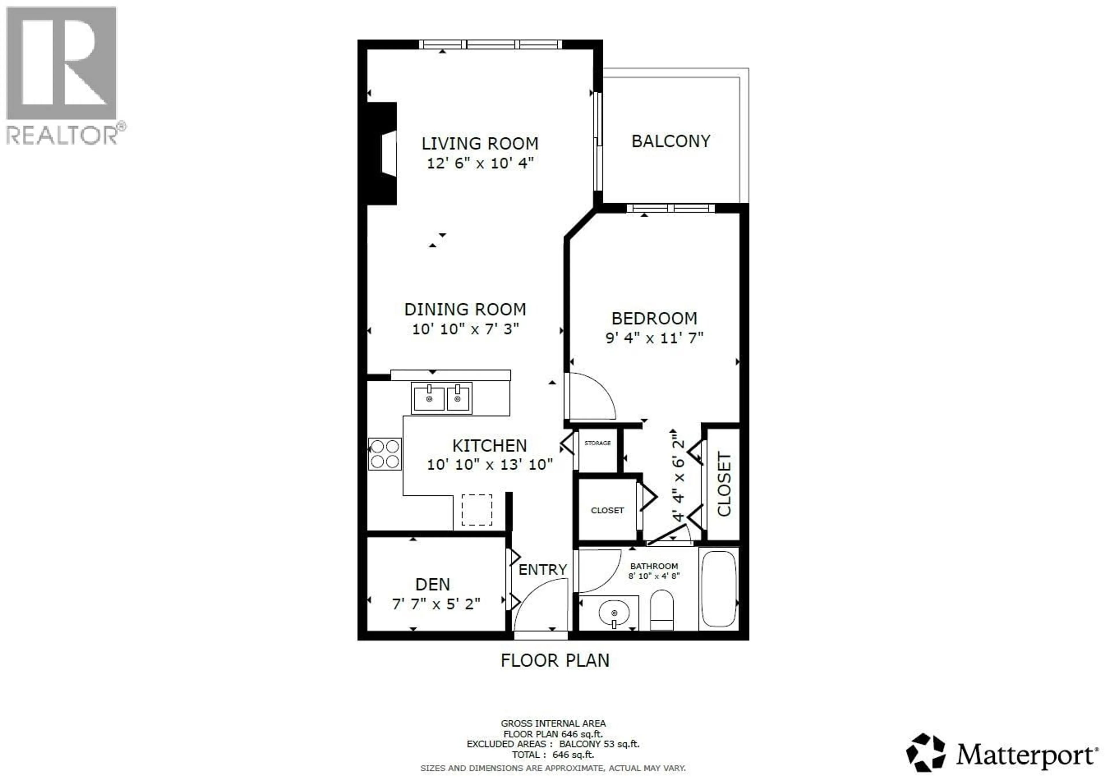 Floor plan for 2303 - 4625 VALLEY DRIVE, Vancouver British Columbia V6J5L7