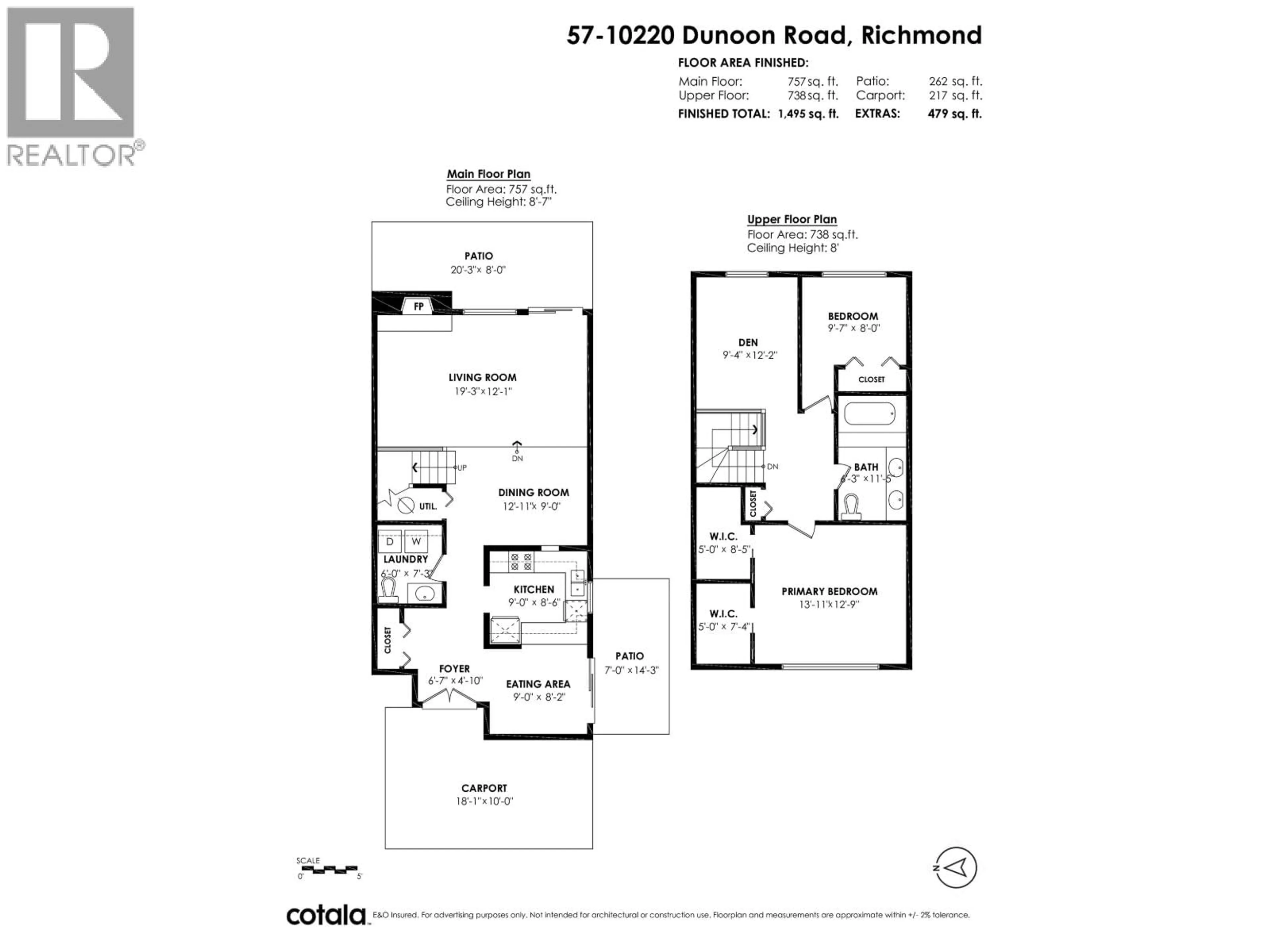 Floor plan for 57 - 10220 DUNOON DRIVE, Richmond British Columbia V7A1V6