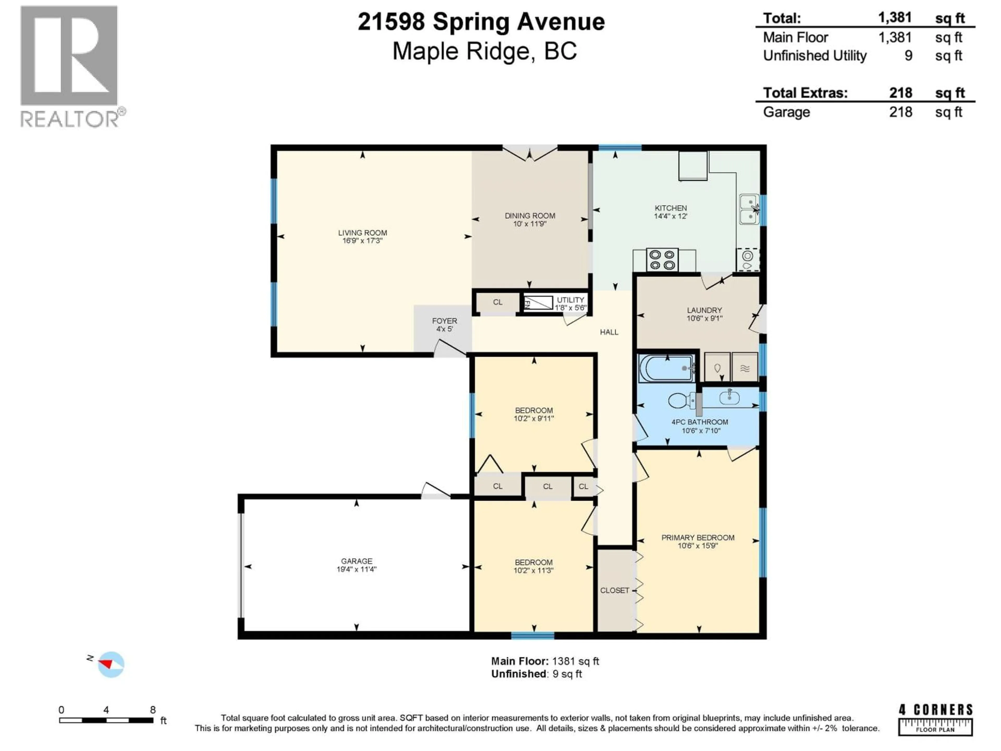 Floor plan for 21598 SPRING AVENUE, Maple Ridge British Columbia V4R2K6