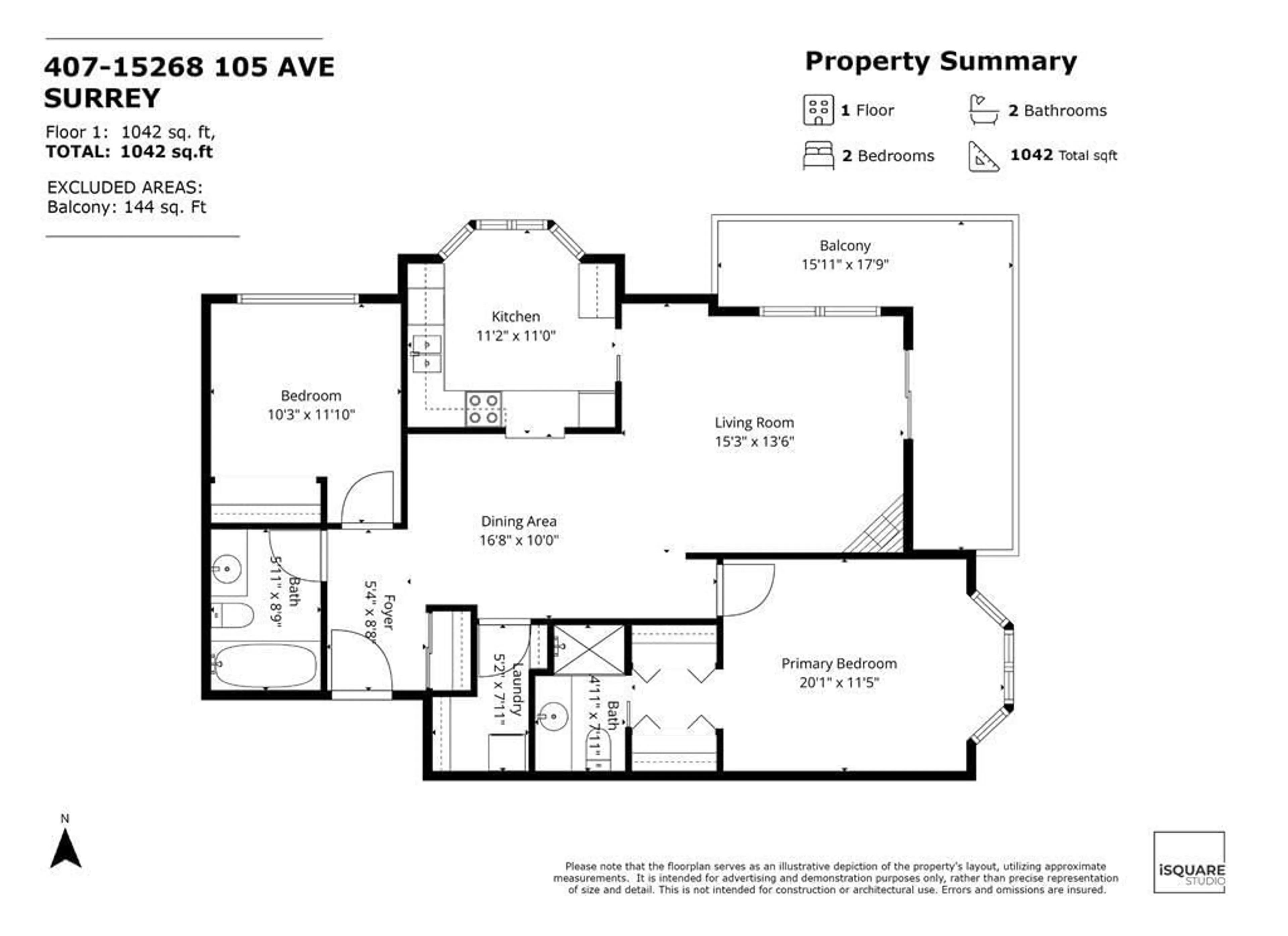 Floor plan for 407 - 15268 105 AVENUE, Surrey British Columbia V3R0W8