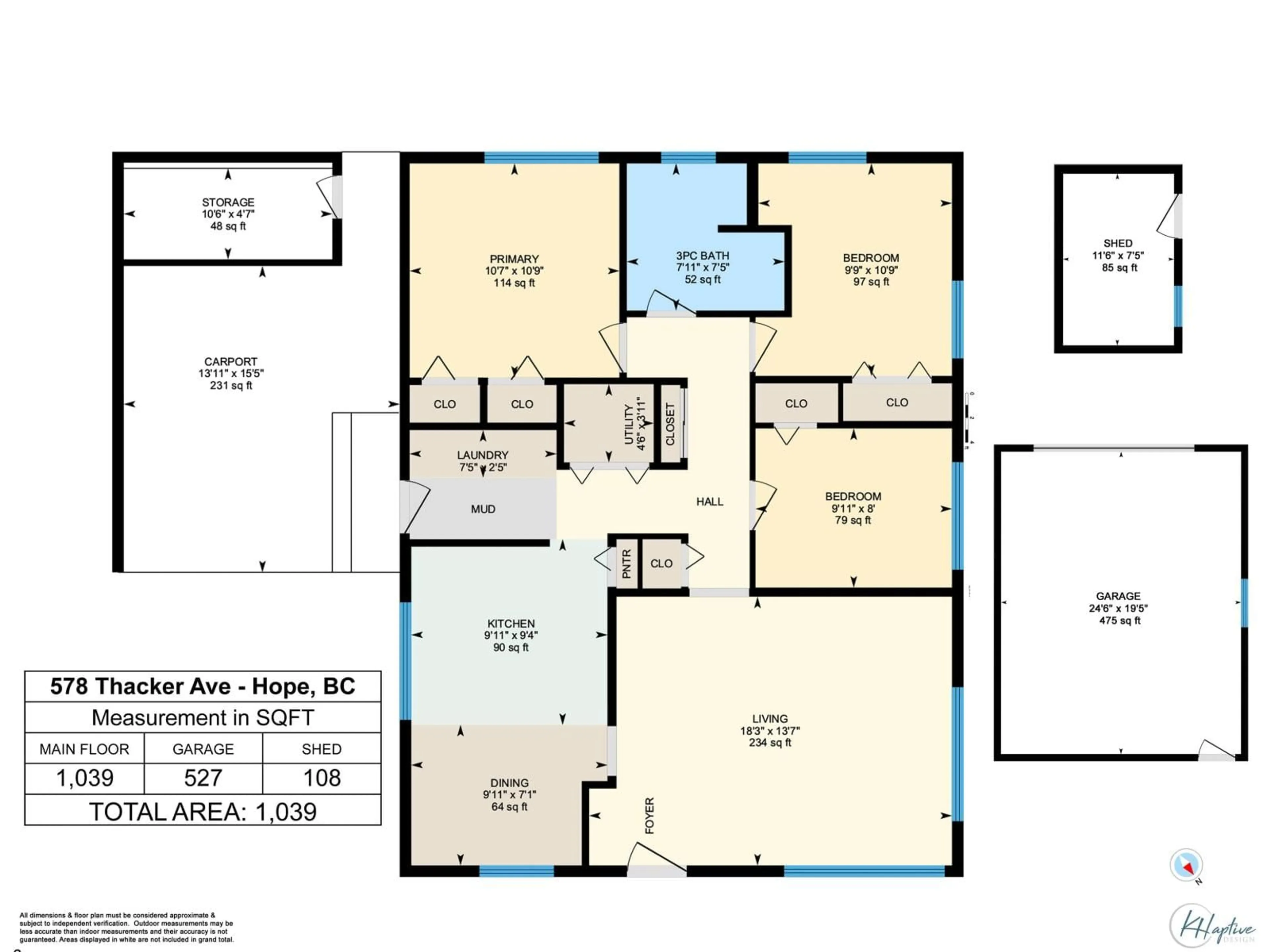 Floor plan for 578 THACKER AVENUE, Hope British Columbia V0X1L0