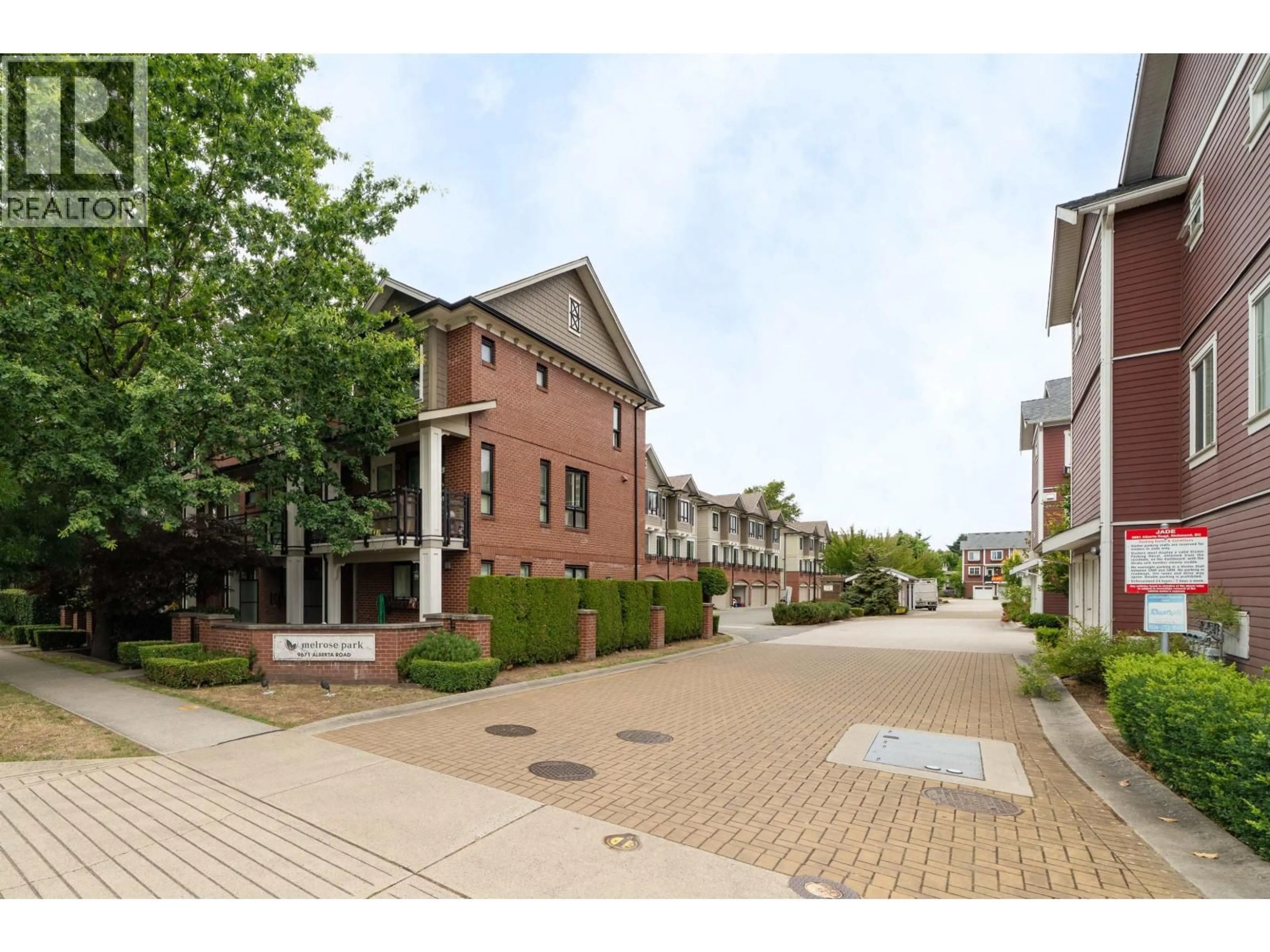 A pic from outside/outdoor area/front of a property/back of a property/a pic from drone, street for 104 - 9671 ALBERTA ROAD, Richmond British Columbia V6Y1T7