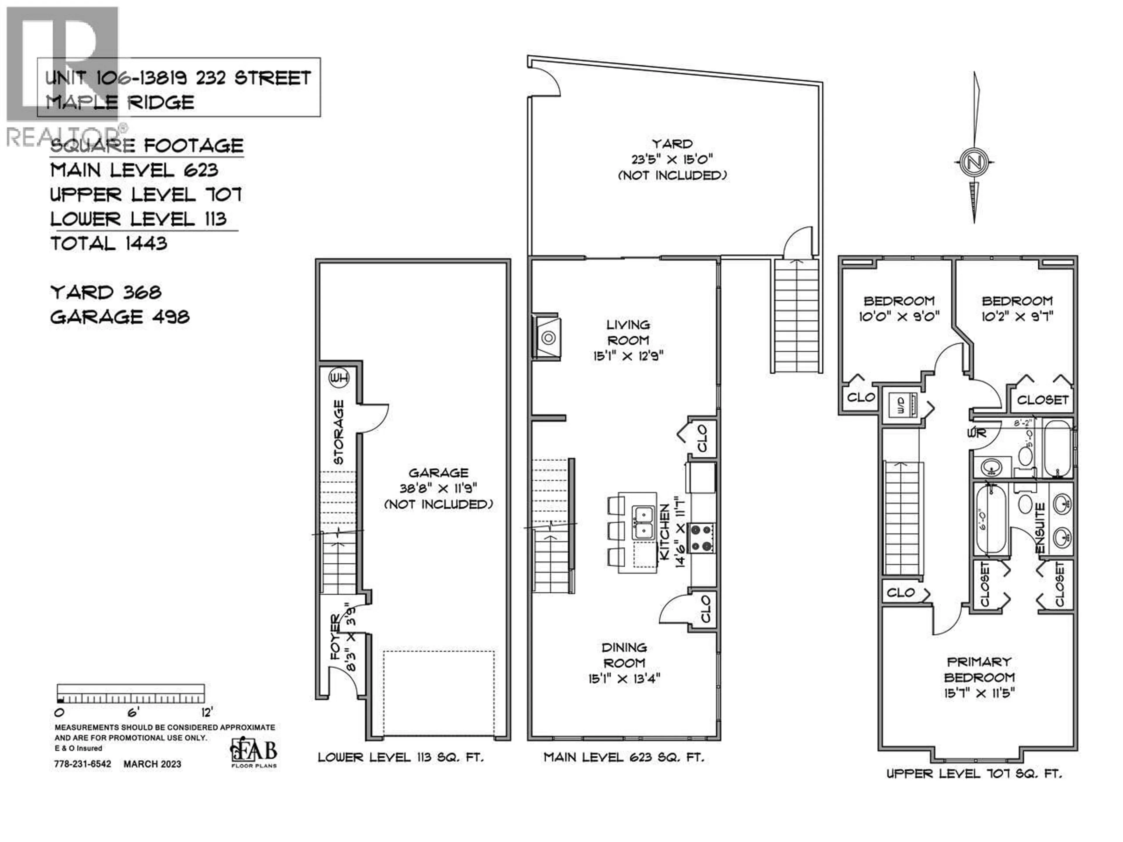 Floor plan for 106 - 13819 232 STREET, Maple Ridge British Columbia V4R0C7