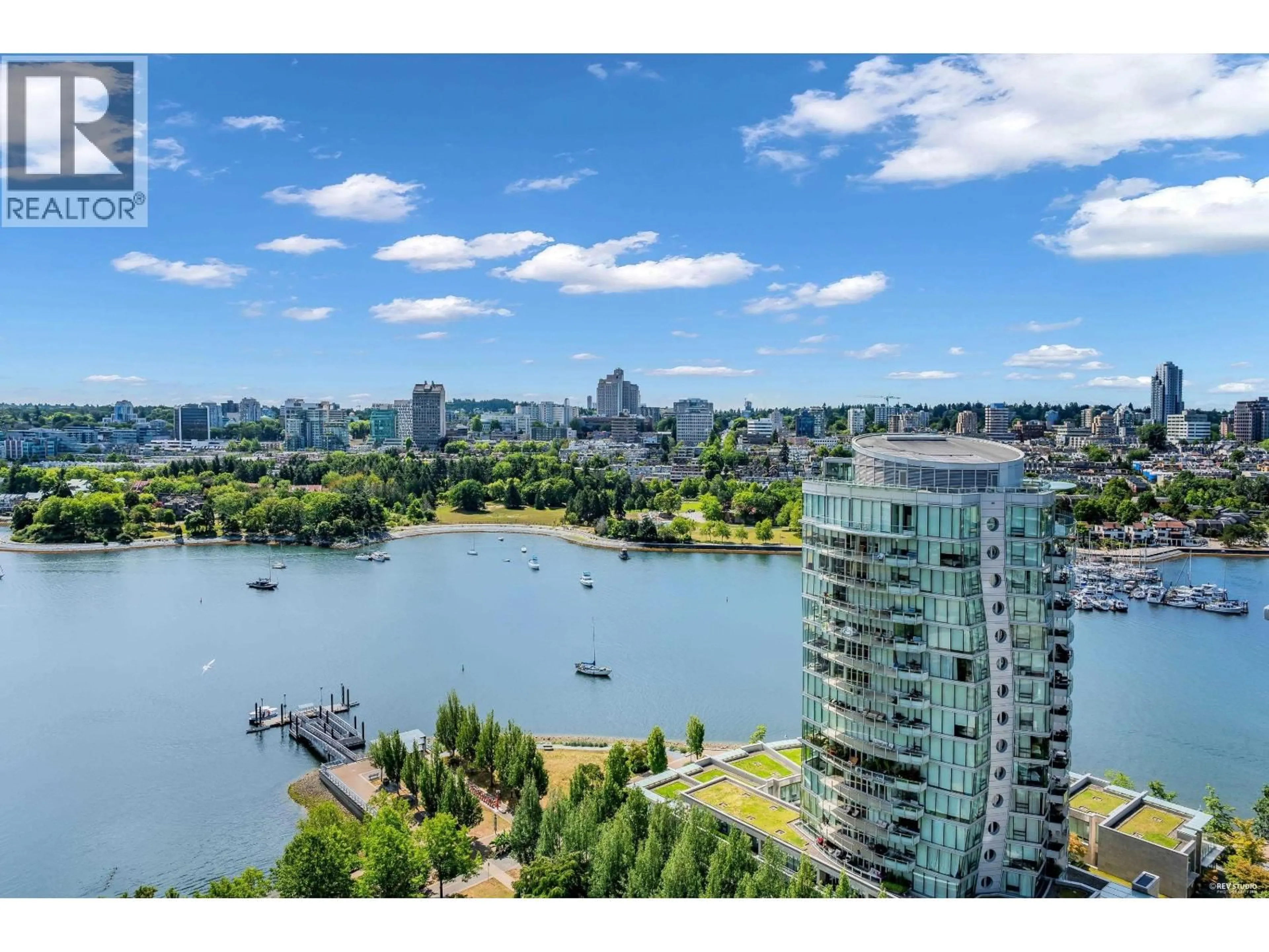 A pic from outside/outdoor area/front of a property/back of a property/a pic from drone, water/lake/river/ocean view for 2502 - 1483 HOMER STREET, Vancouver British Columbia V6Z3C7