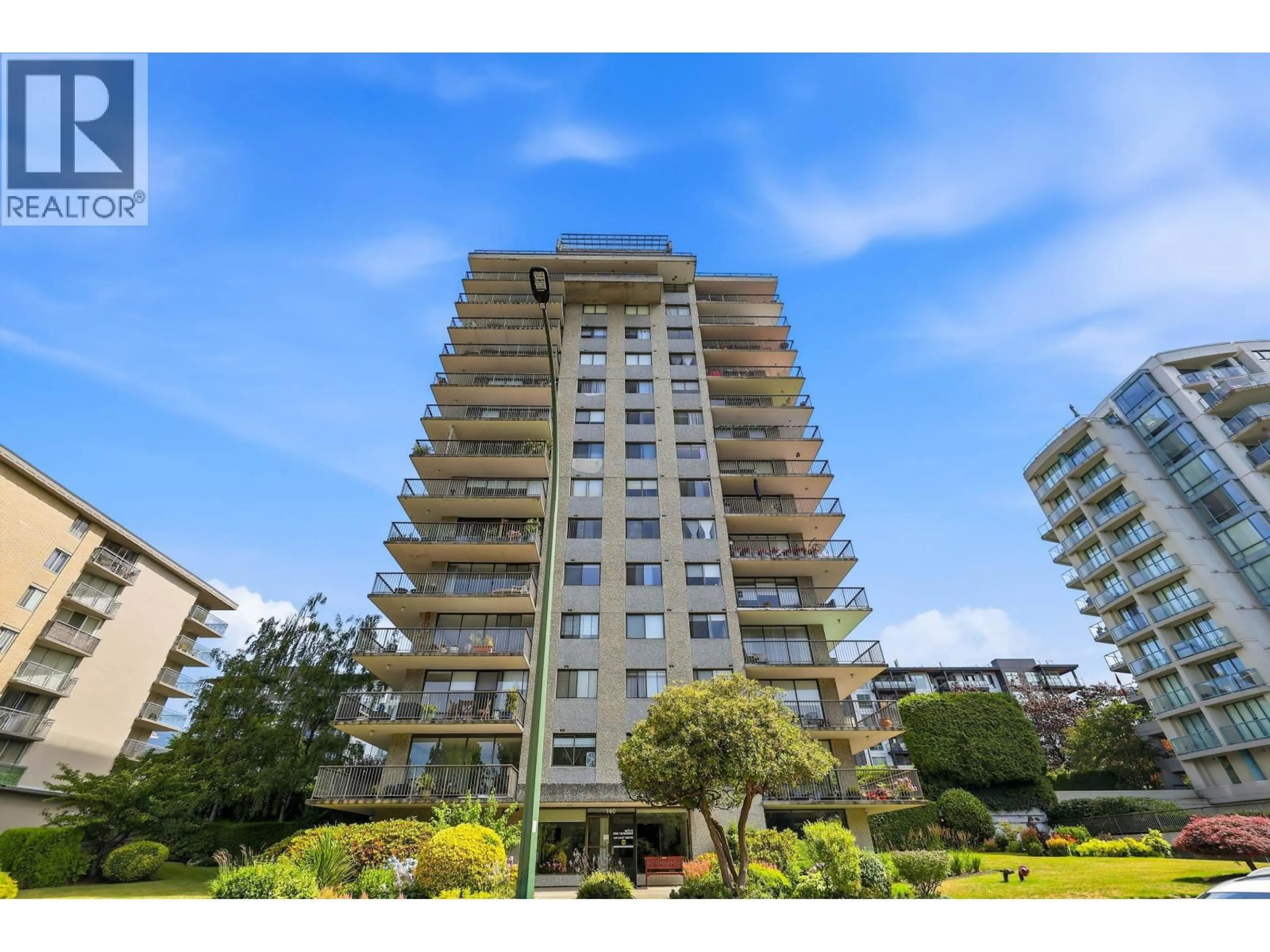 A pic from outside/outdoor area/front of a property/back of a property/a pic from drone, building for 803 - 140 KEITH ROAD, North Vancouver British Columbia V7L4M9