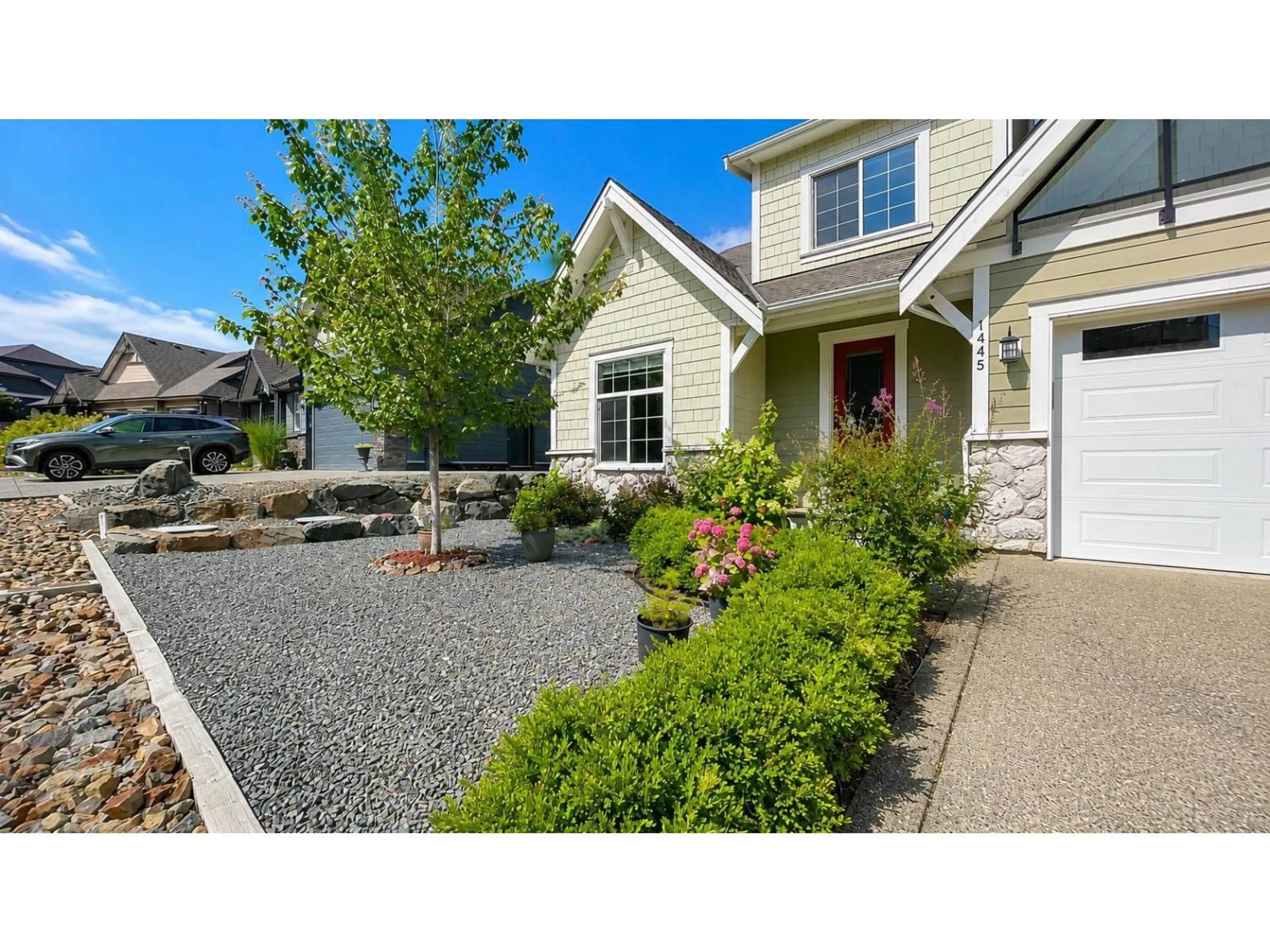 Home with vinyl exterior material, street for 1445 STROMDAHL PLACE, Agassiz British Columbia V0M1A1