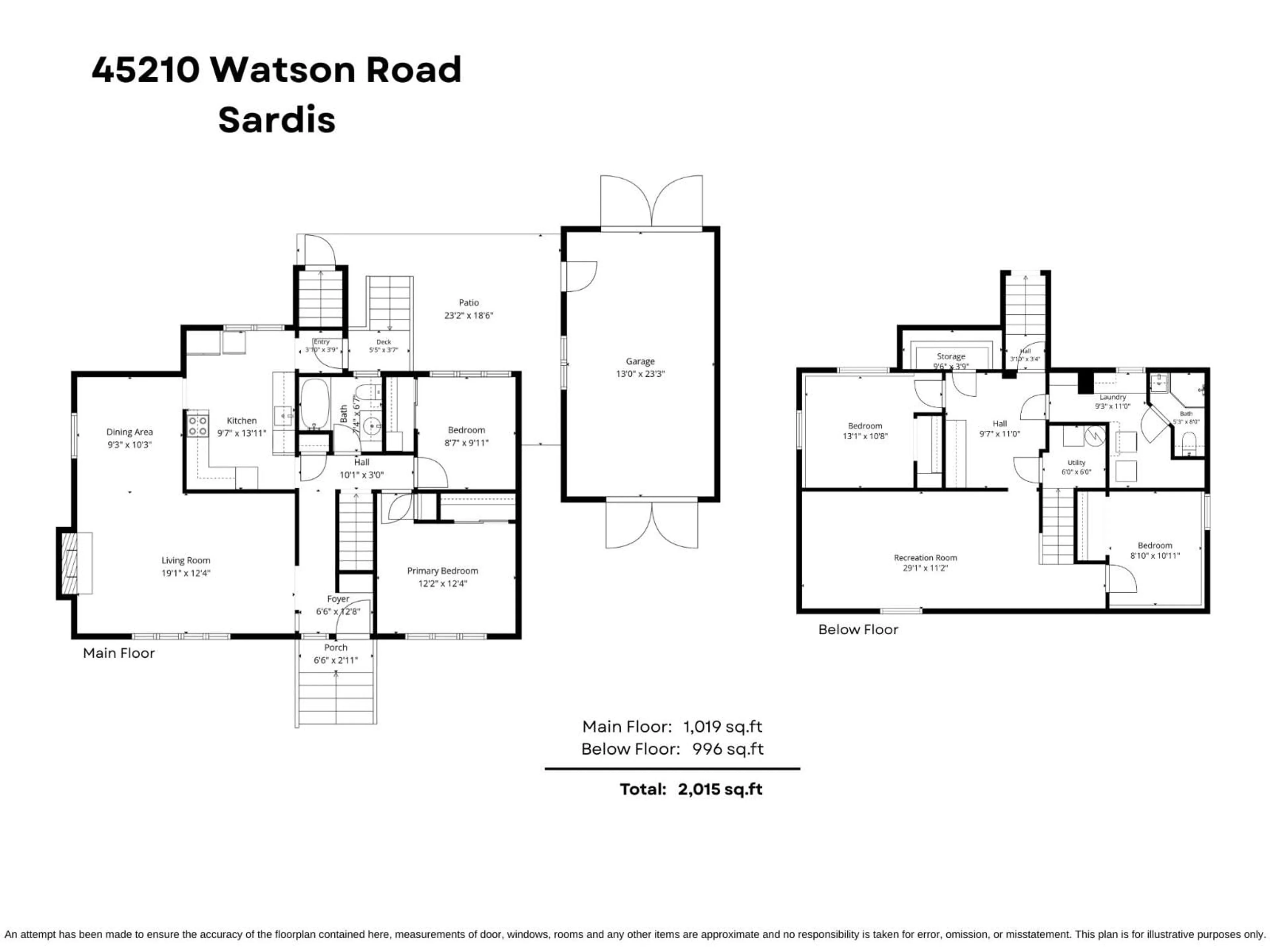 Floor plan for 45210 WATSON ROAD, Chilliwack British Columbia V2R2G4