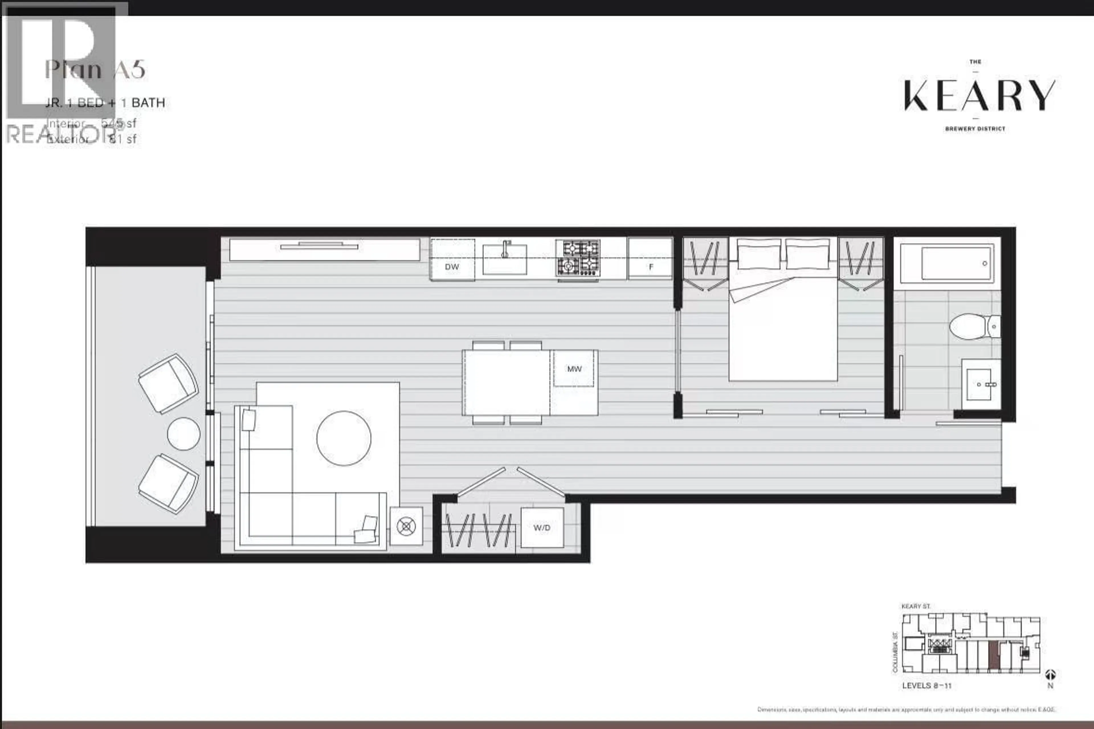 Floor plan for 1010 - 230 KEARY STREET, New Westminster British Columbia V3L0A6