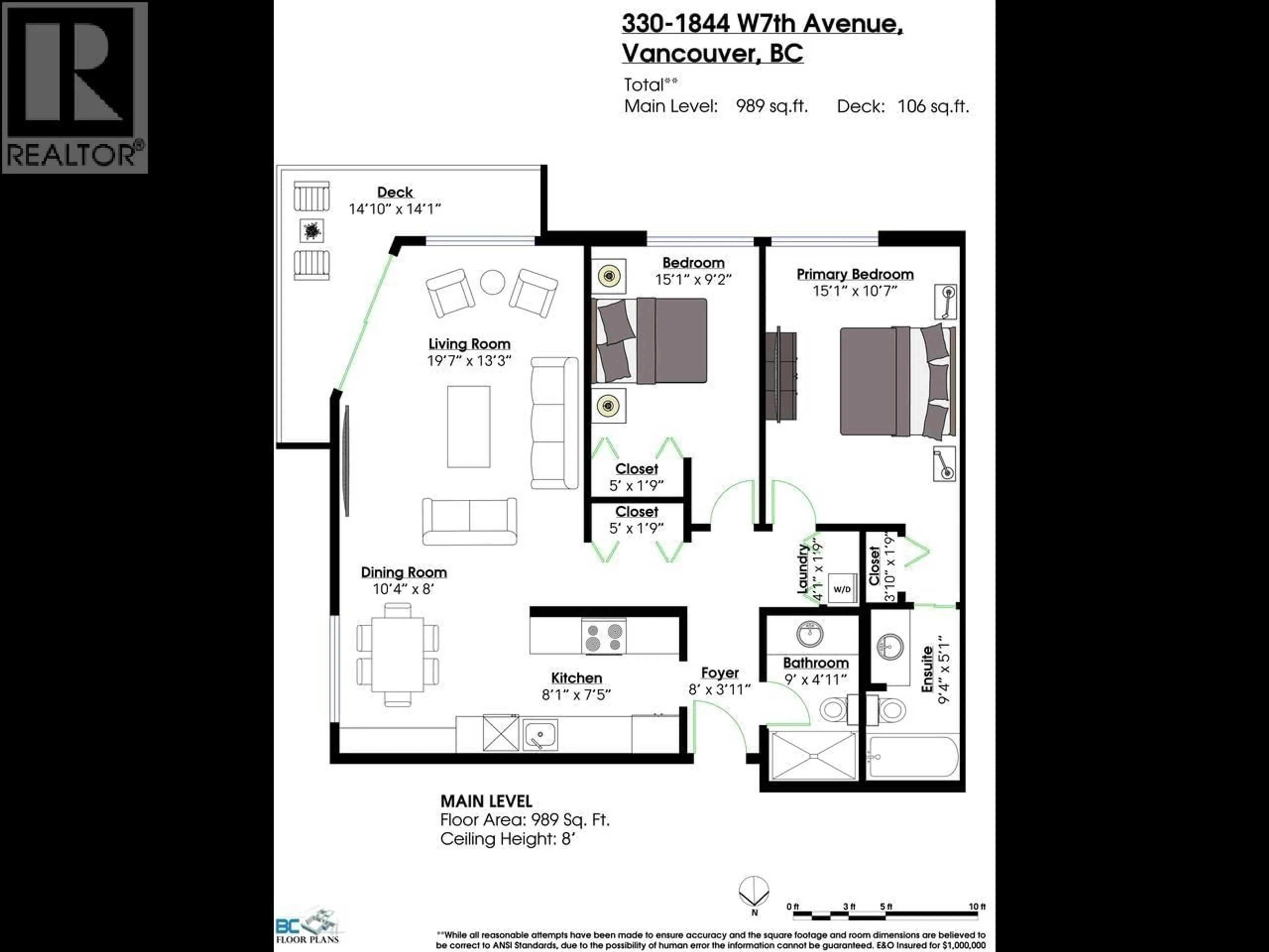 Floor plan for 330 - 1844 7TH AVENUE, Vancouver British Columbia V6J1S8