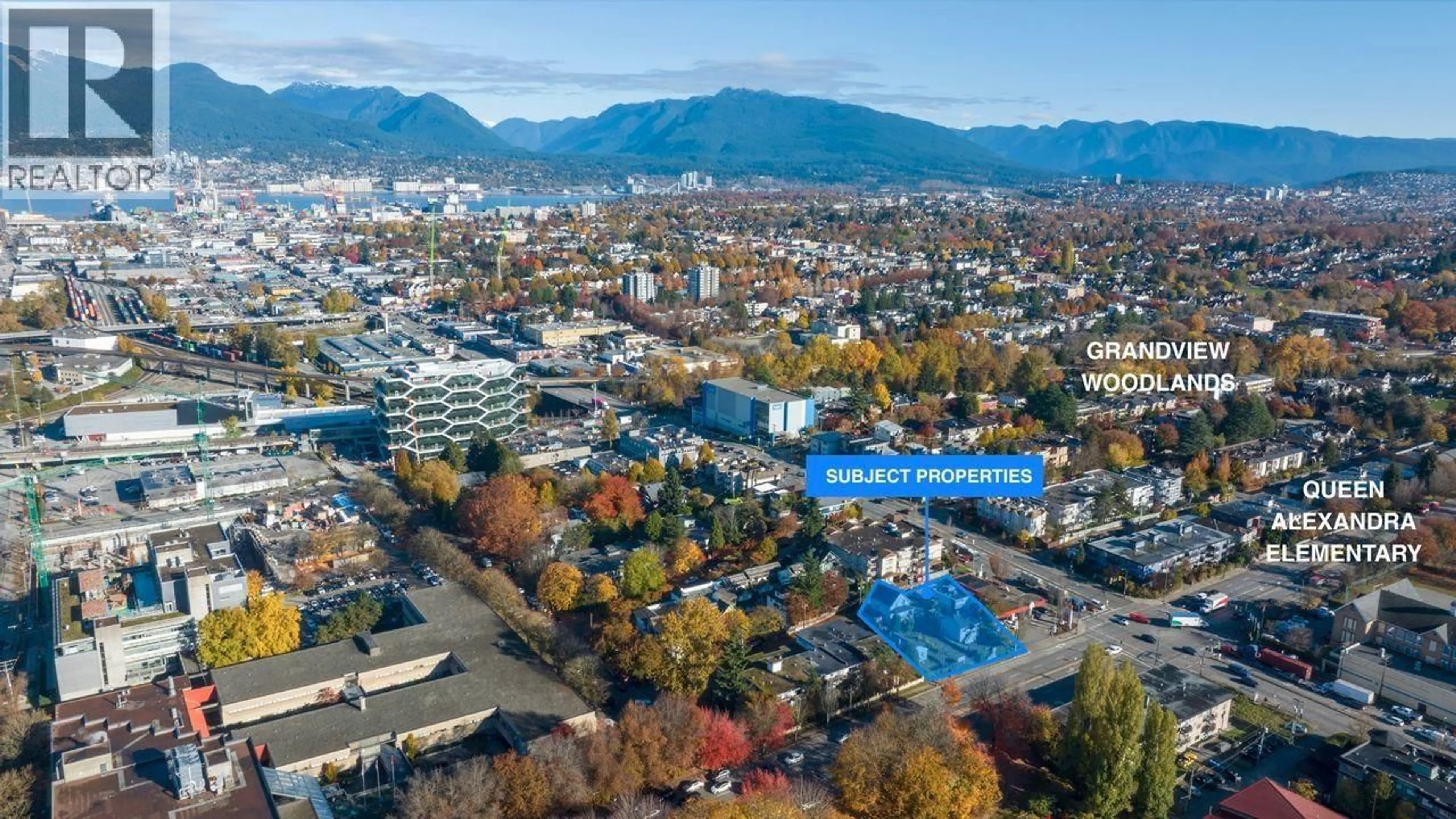 A pic from outside/outdoor area/front of a property/back of a property/a pic from drone, mountain view for 1243 BROADWAY, Vancouver British Columbia V5T1Y8