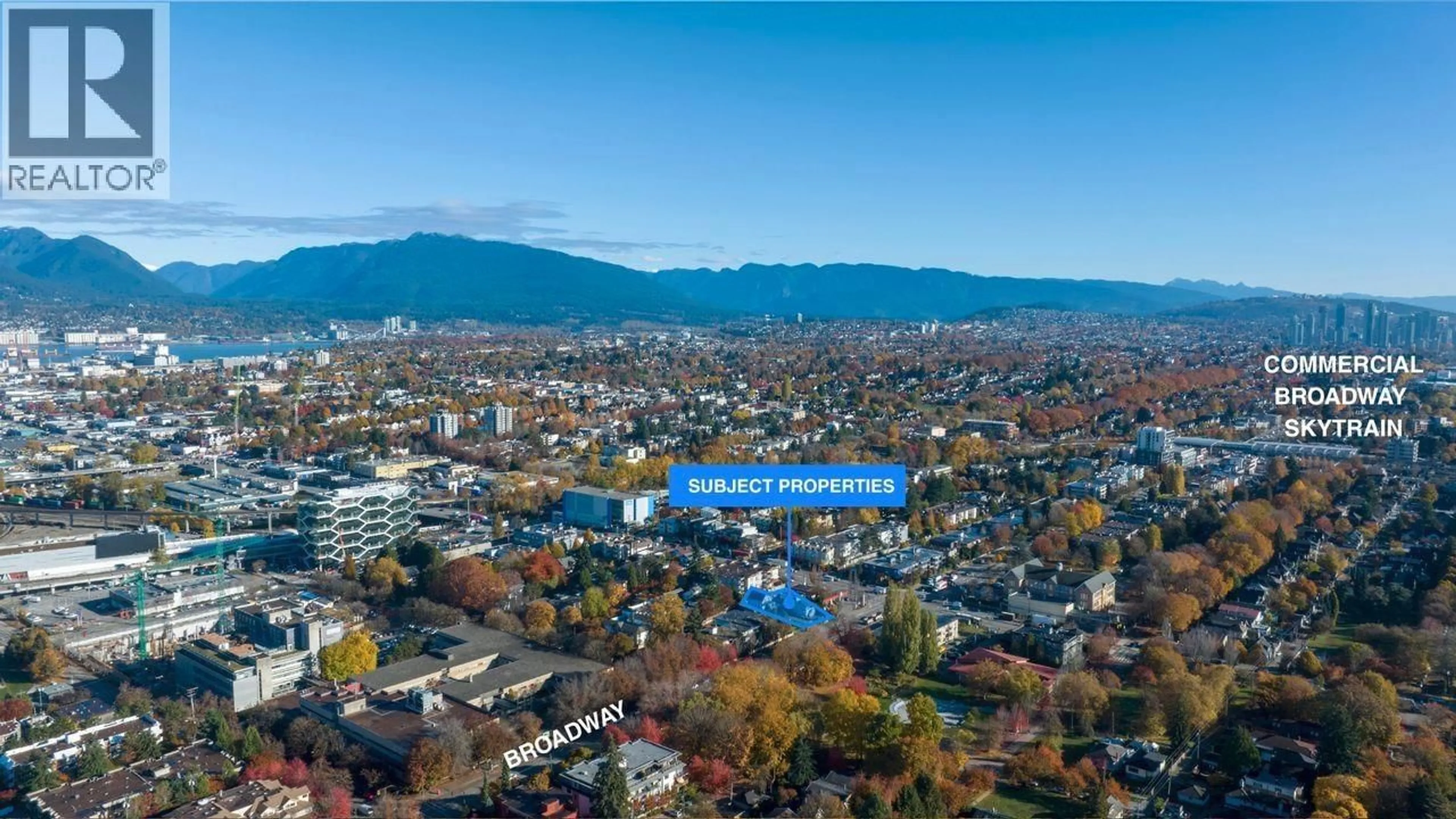 A pic from outside/outdoor area/front of a property/back of a property/a pic from drone, mountain view for 1243 BROADWAY, Vancouver British Columbia V5T1Y8