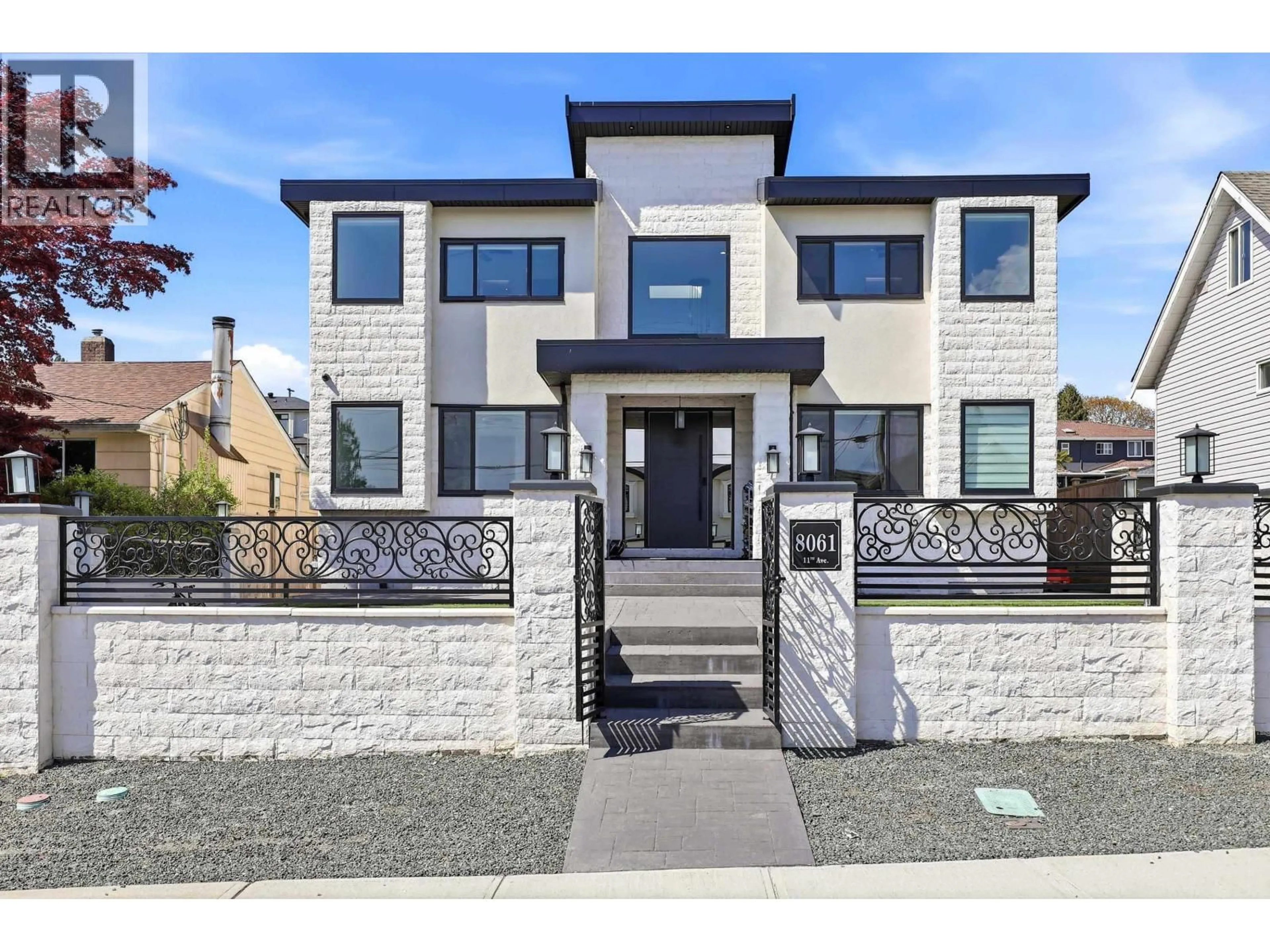Home with brick exterior material, street for 8061 11TH AVENUE, Burnaby British Columbia V3N2N8