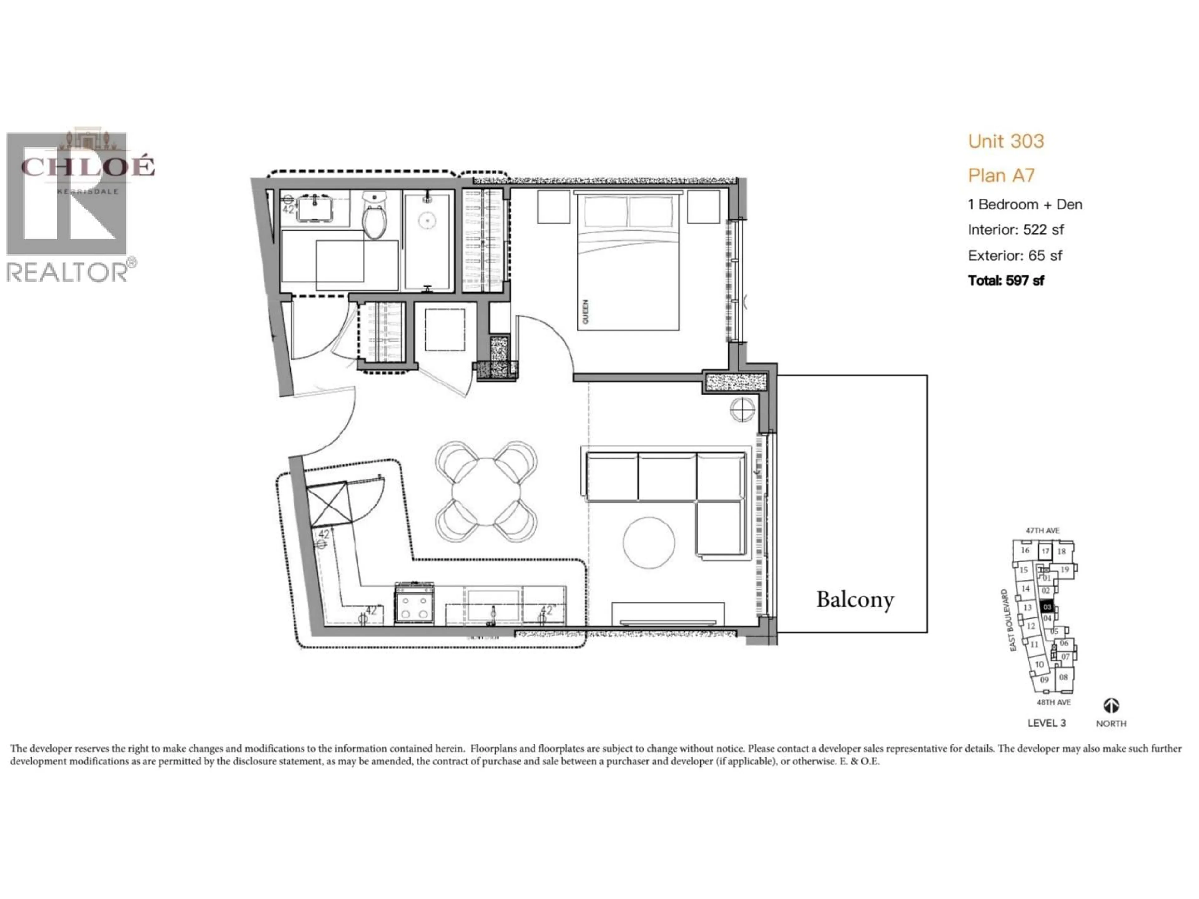Floor plan for 303 - 2096 47TH AVENUE, Vancouver British Columbia V6M0E5
