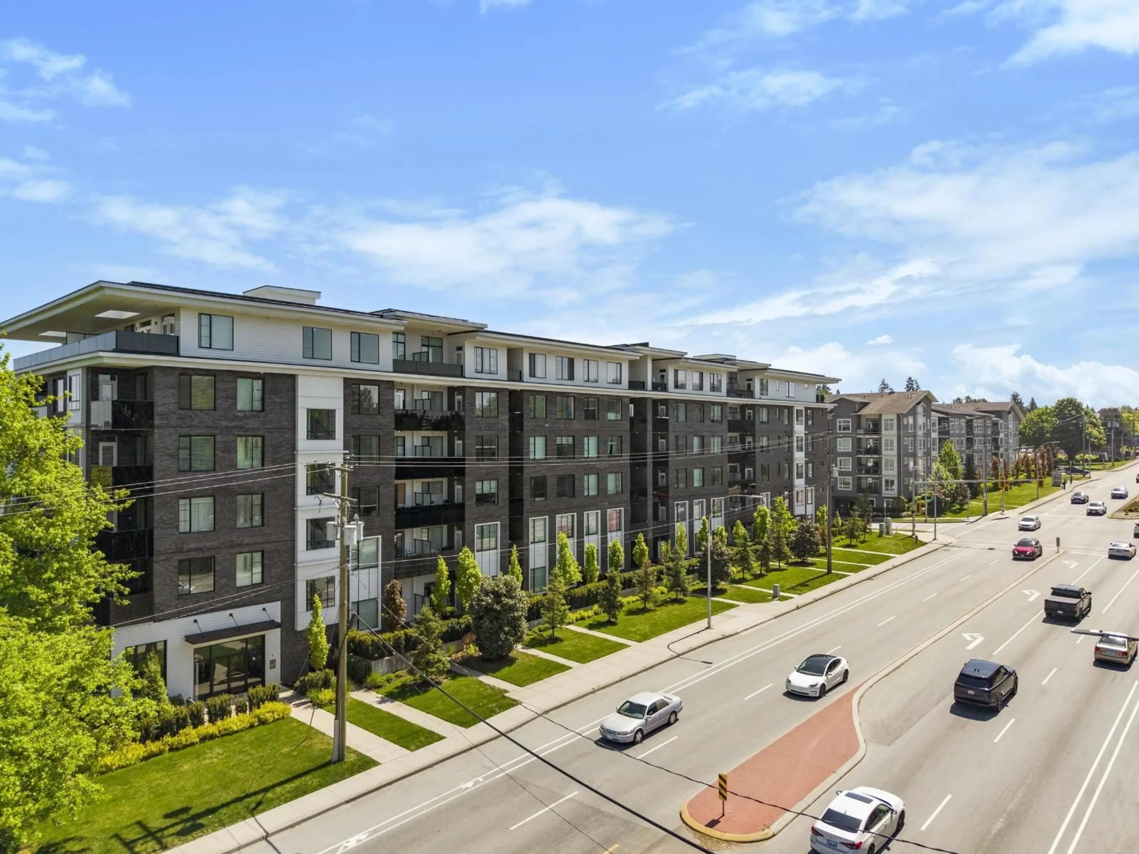A pic from outside/outdoor area/front of a property/back of a property/a pic from drone, city buildings view from balcony for 608 - 13623 81A AVENUE, Surrey British Columbia V3W3N7