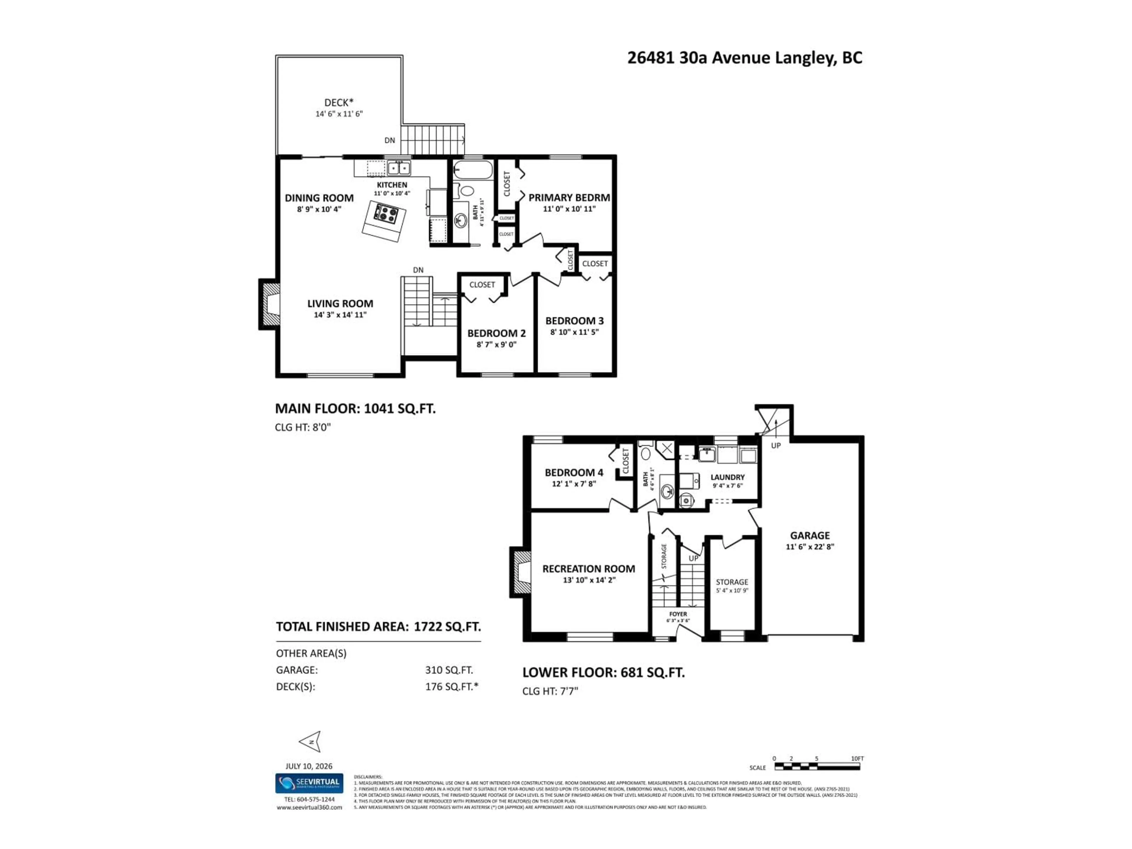 Floor plan for 26481 30A AVENUE, Langley British Columbia V4W3E1