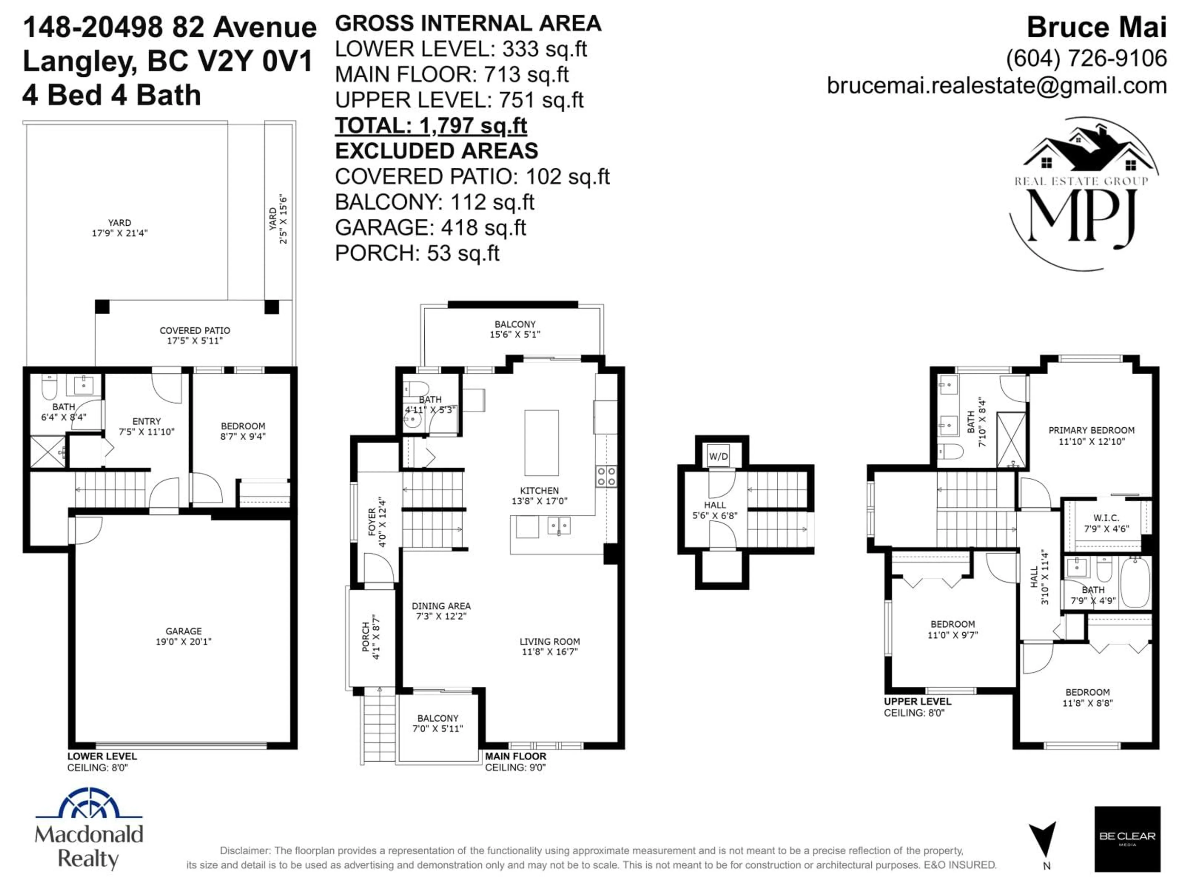Floor plan for 148 - 20498 82 AVENUE, Langley British Columbia V2Y0V1