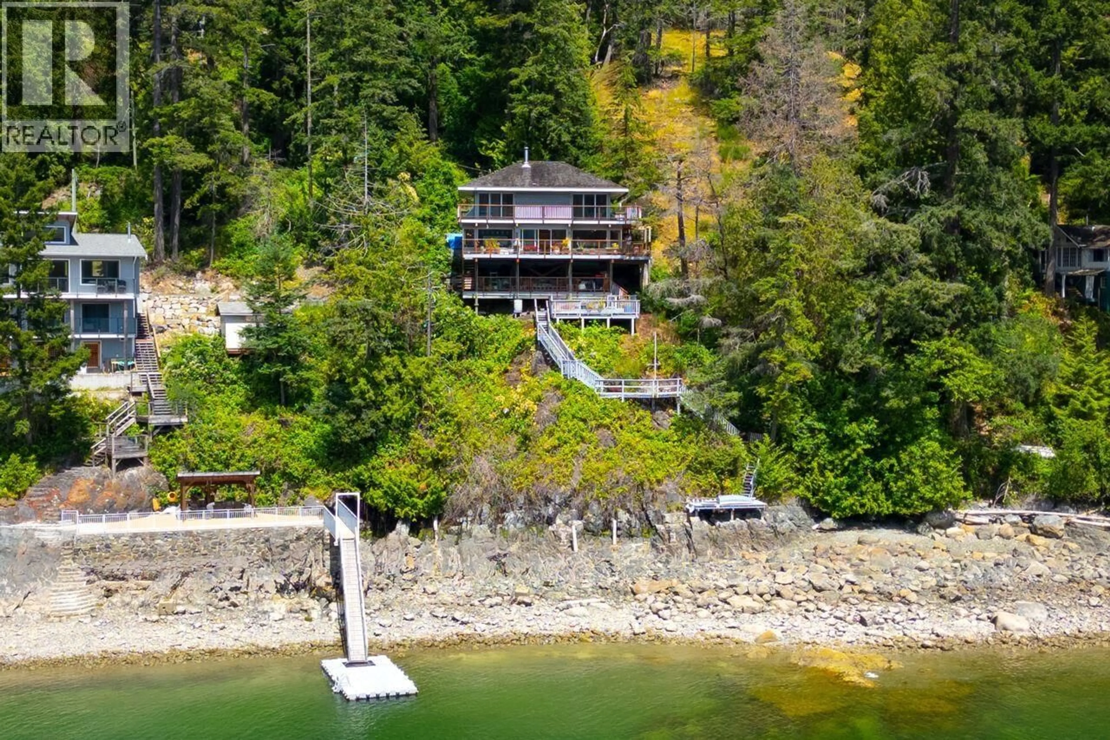 A pic from outside/outdoor area/front of a property/back of a property/a pic from drone, water/lake/river/ocean view for 345 DAVID ROAD, Bowen Island British Columbia V0N1G1