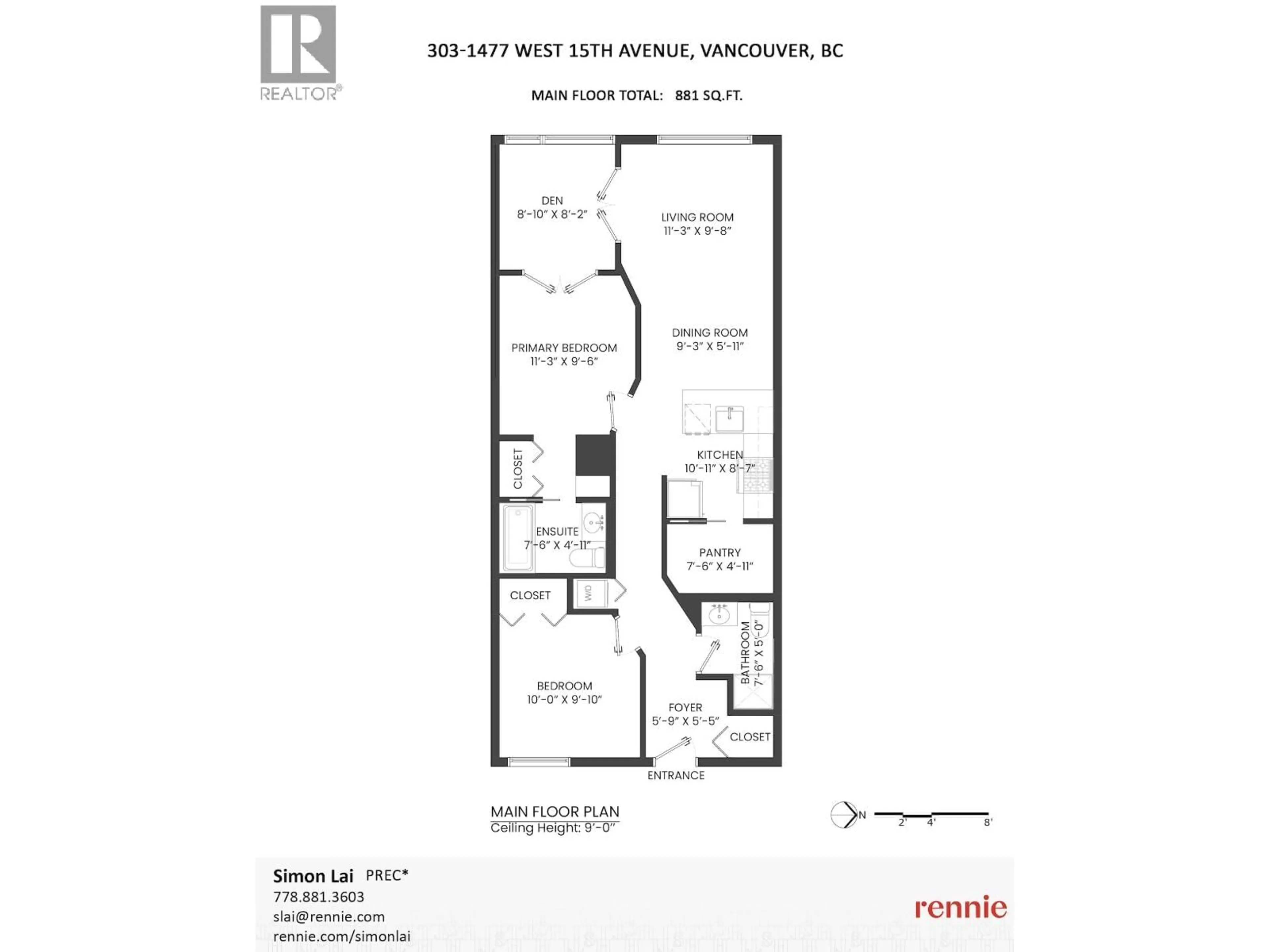 Floor plan for 303 - 1477 15TH AVENUE, Vancouver British Columbia V6H1S4