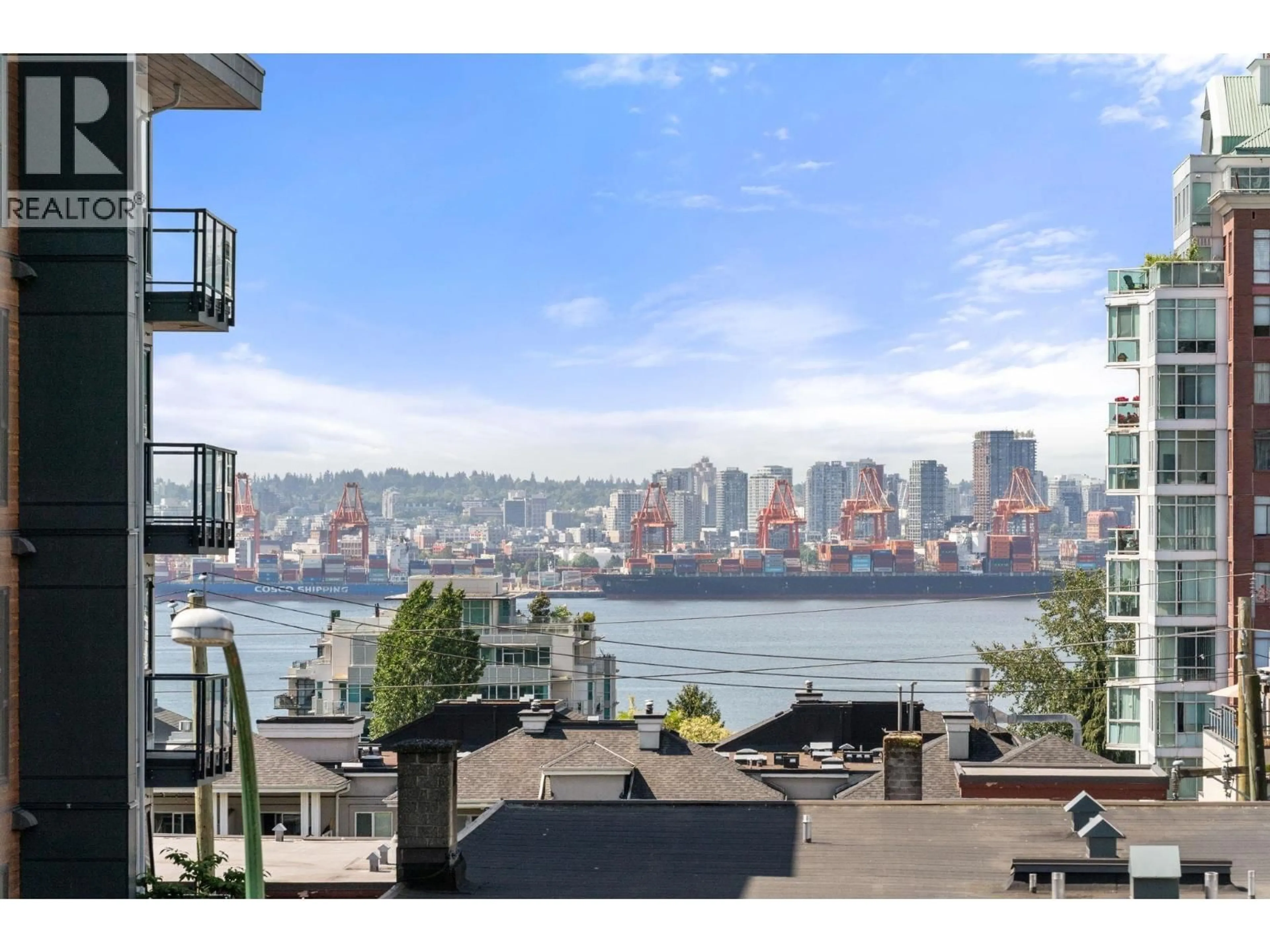Patio, water/lake/river/ocean view for 302 - 140 4TH STREET, North Vancouver British Columbia V7L4R1