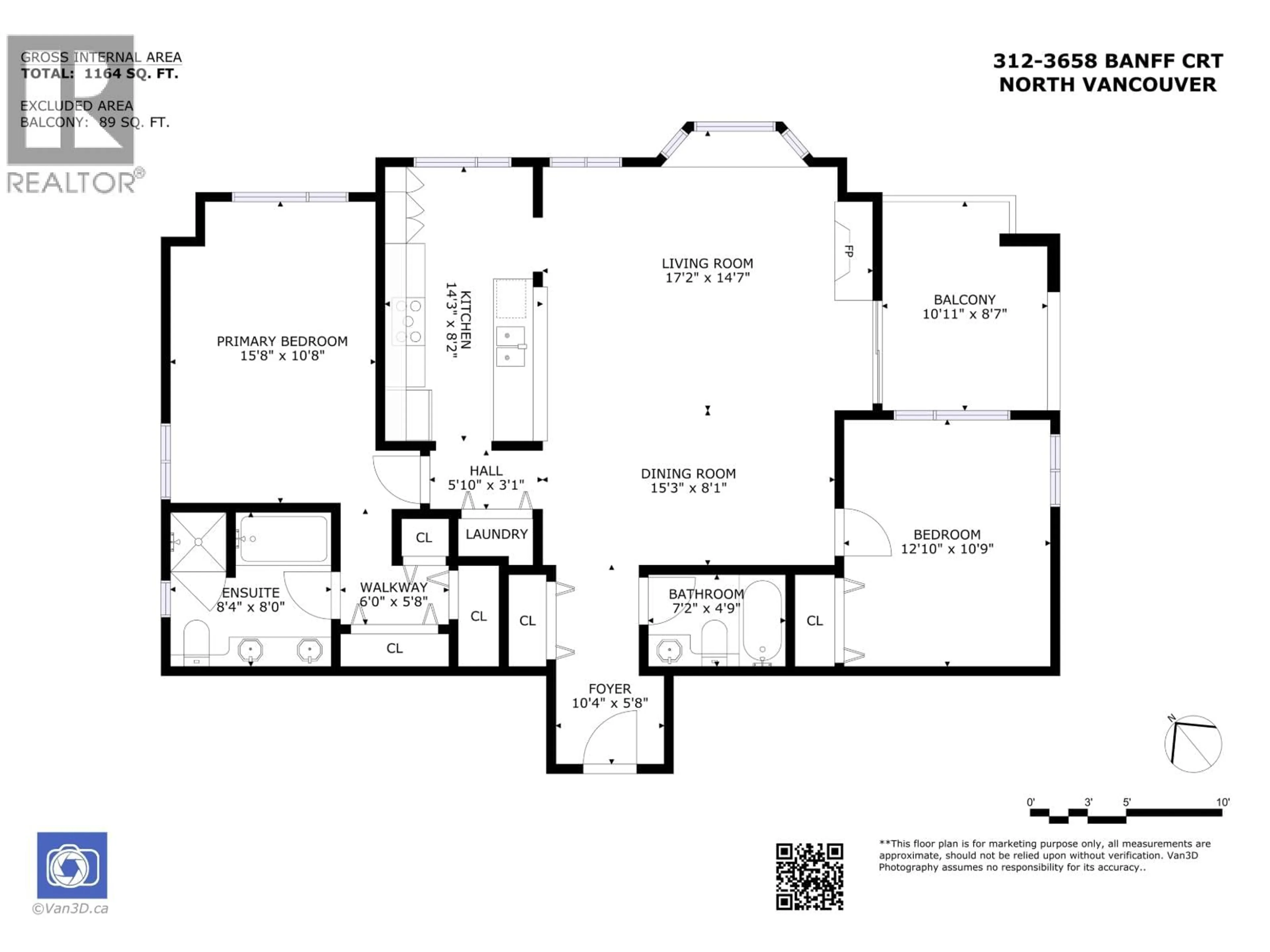 Floor plan for 312 - 3658 BANFF COURT, North Vancouver British Columbia V7H2Z9