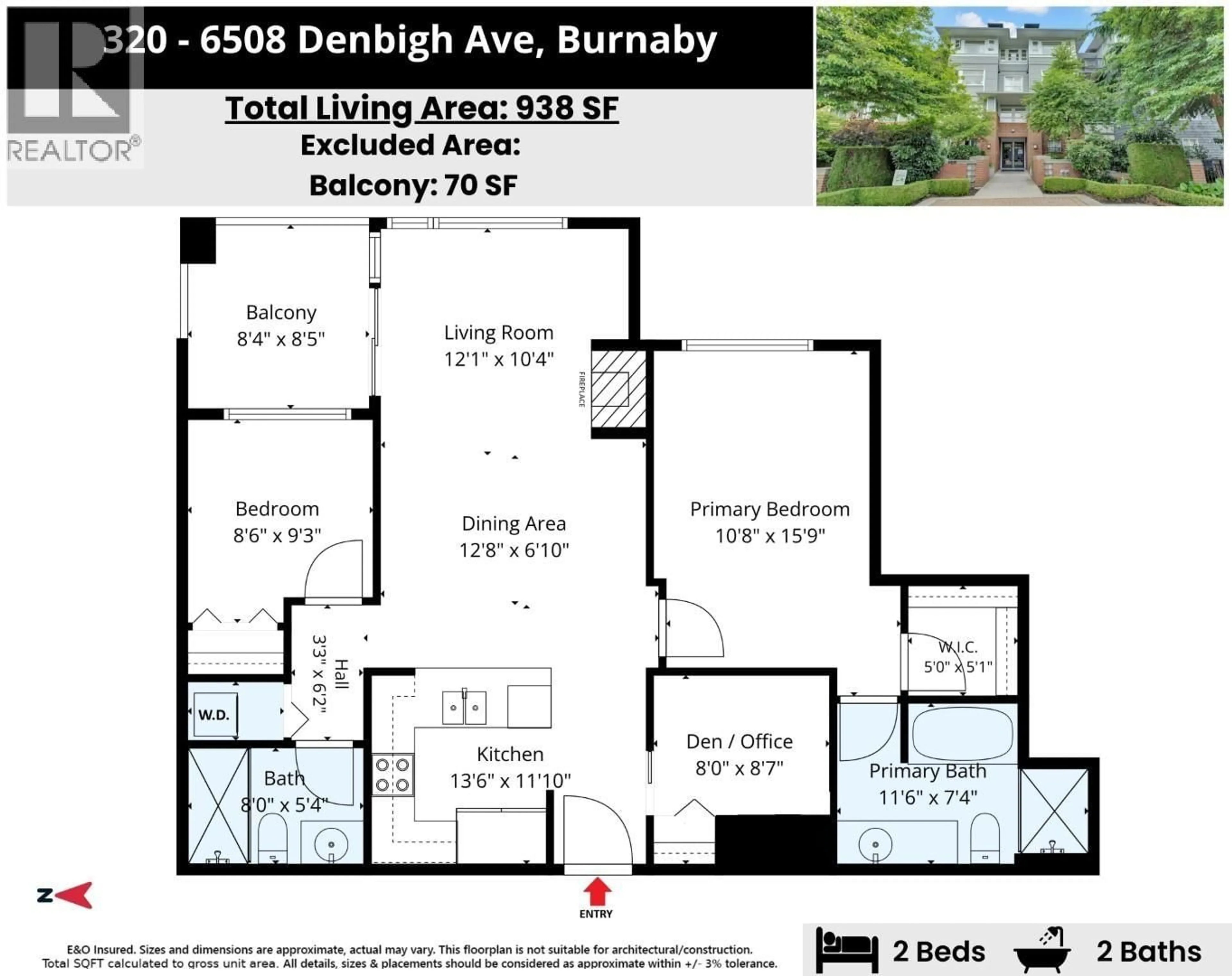 Floor plan for 320 - 6508 DENBIGH AVENUE, Burnaby British Columbia V5H4W6