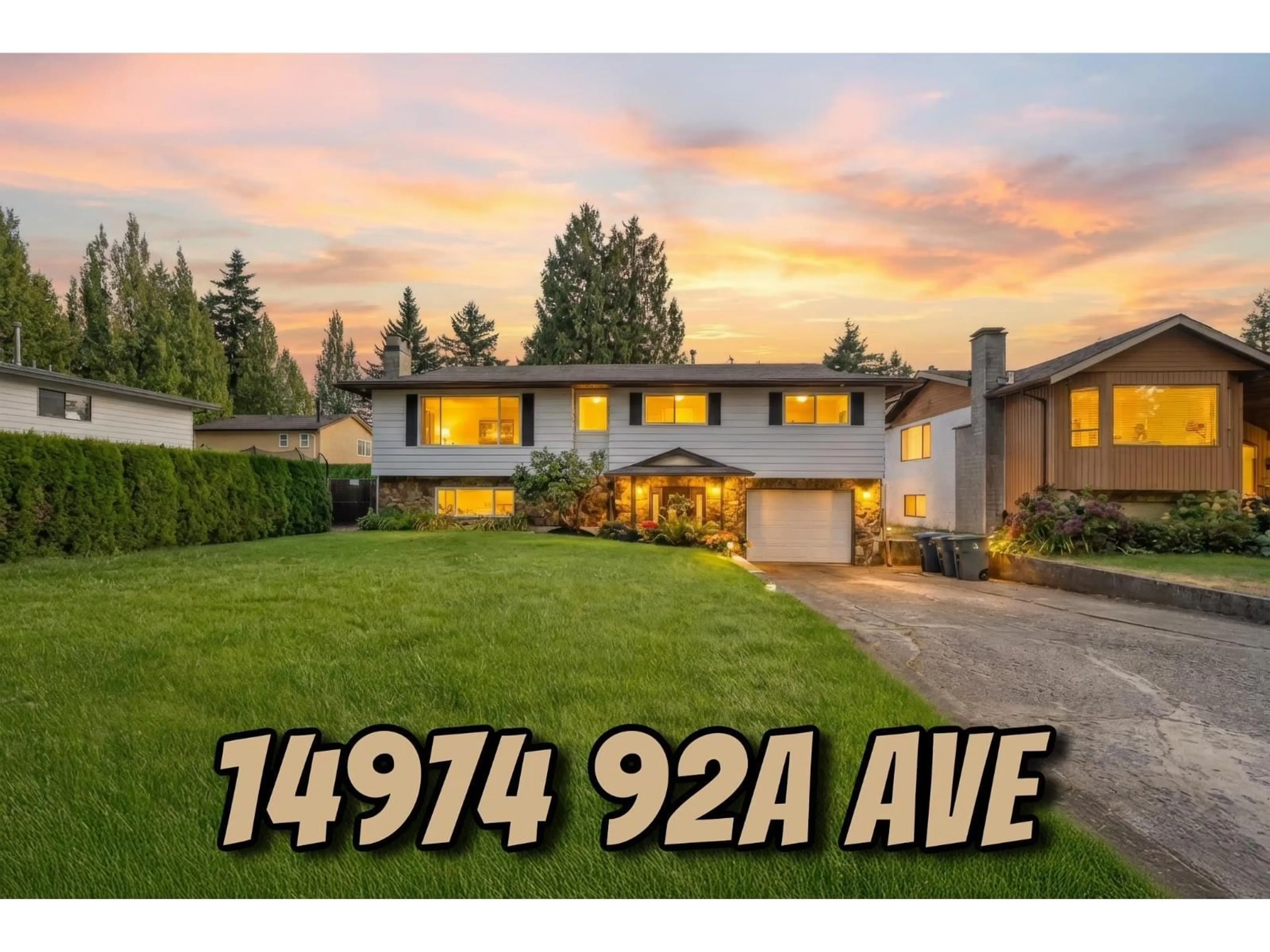 Home with vinyl exterior material, street for 14974 92A AVENUE, Surrey British Columbia V3R7A5