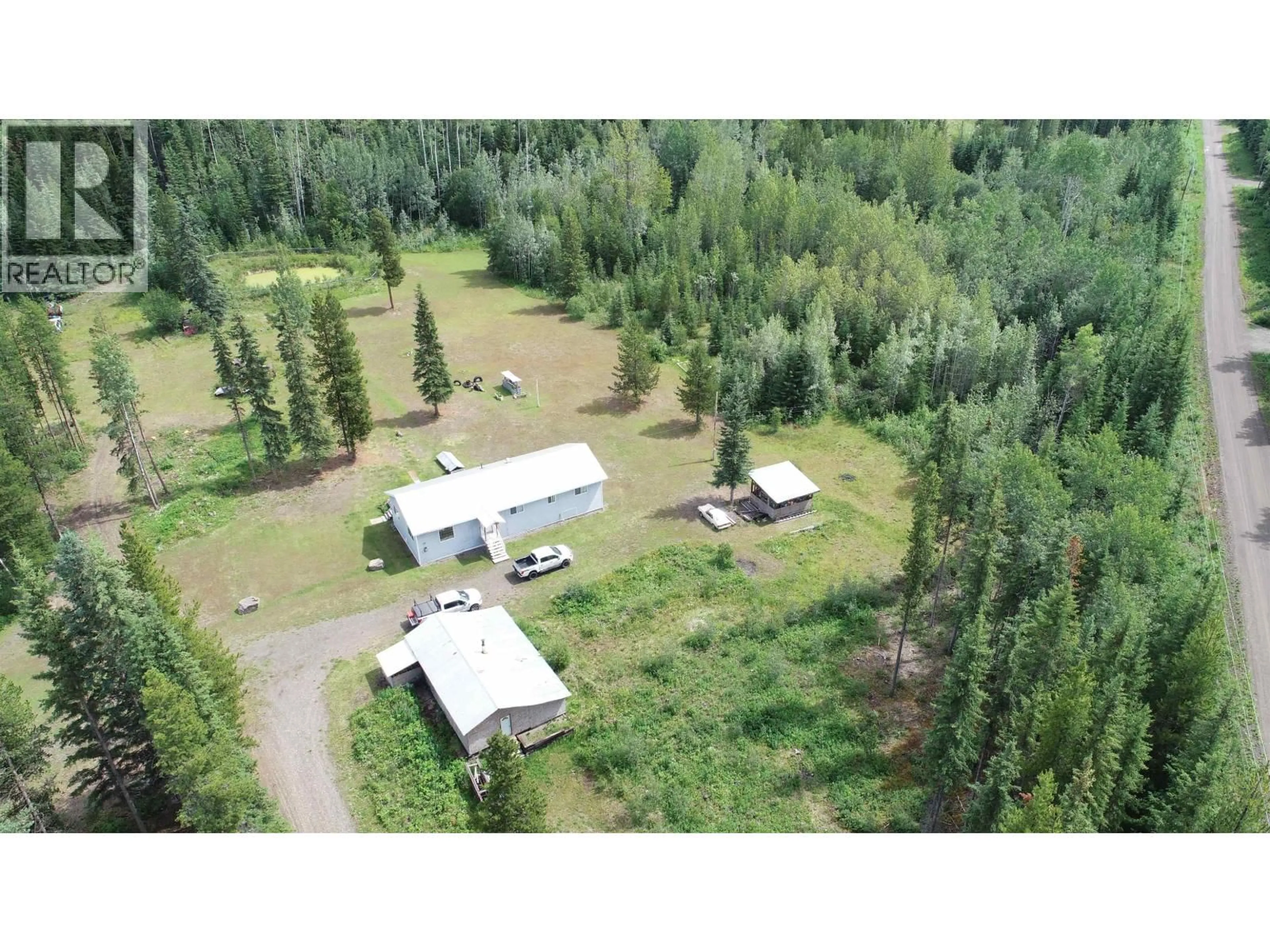A pic from outside/outdoor area/front of a property/back of a property/a pic from drone, forest/trees view for 30146 MEANWHILE ROAD, Topley British Columbia V0J2Y0