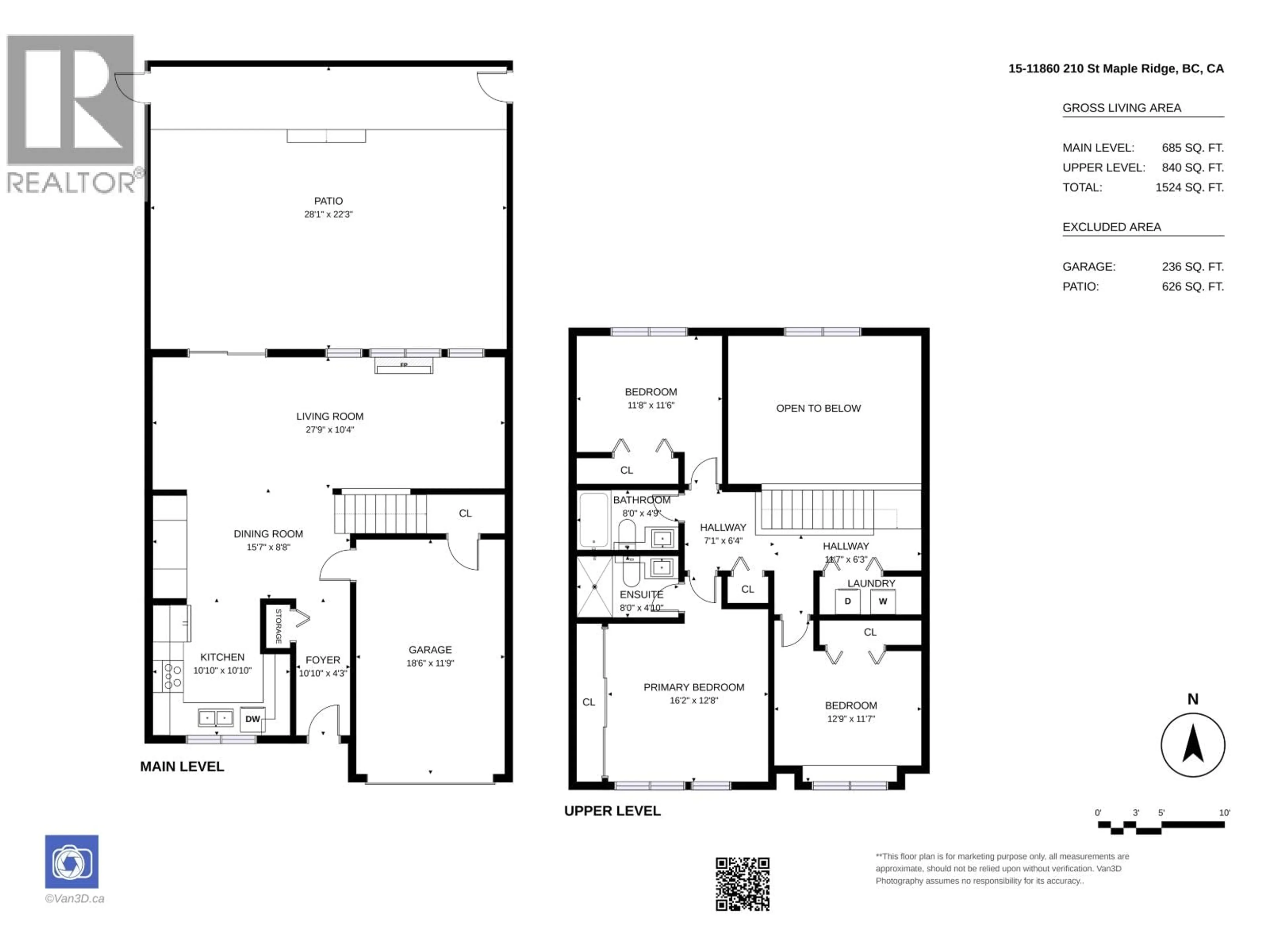 Floor plan for 15 - 11860 210 STREET, Maple Ridge British Columbia V2X8A3