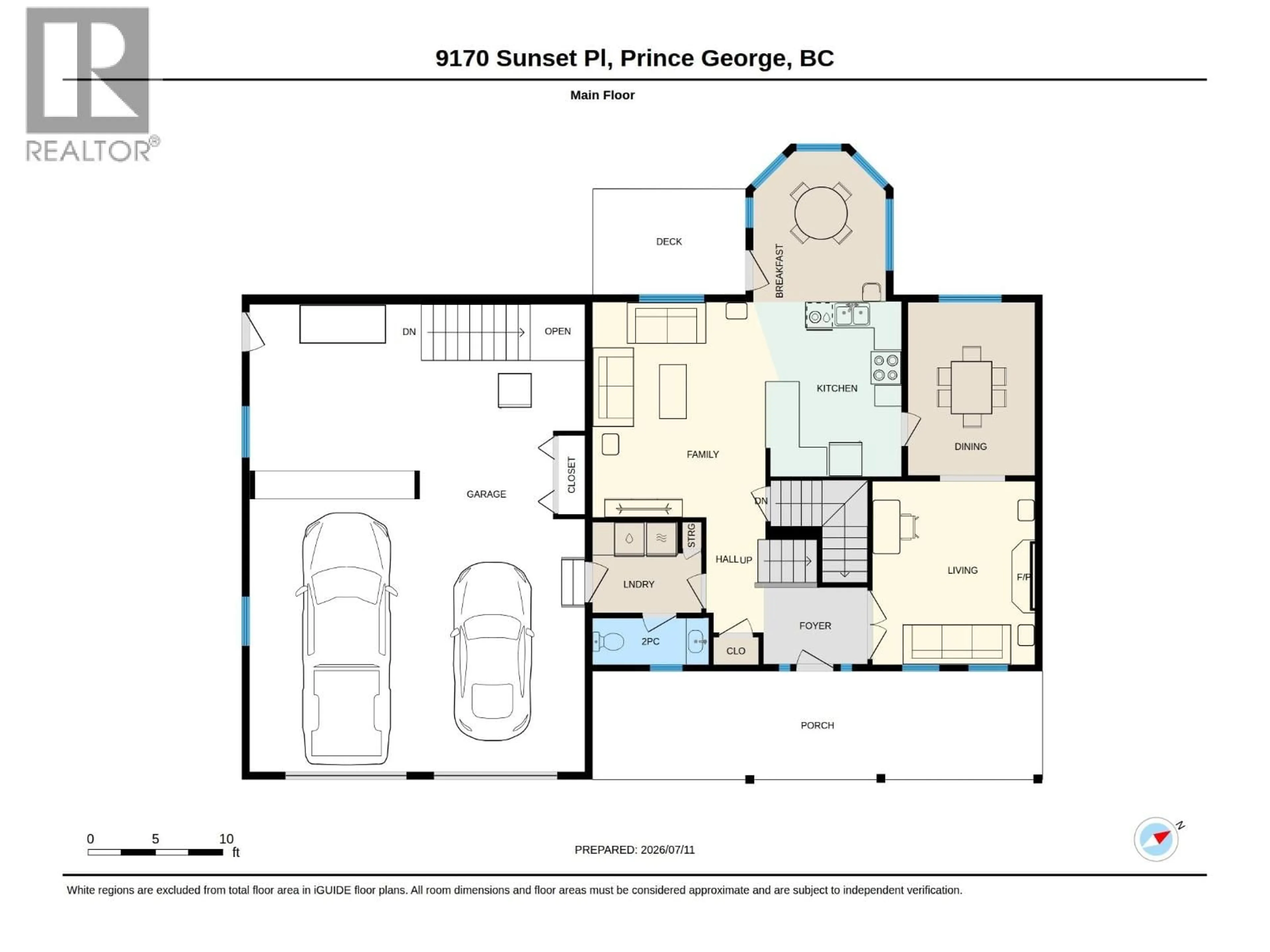 Floor plan for 9170 SUNSET PLACE, Prince George British Columbia V2K5A1