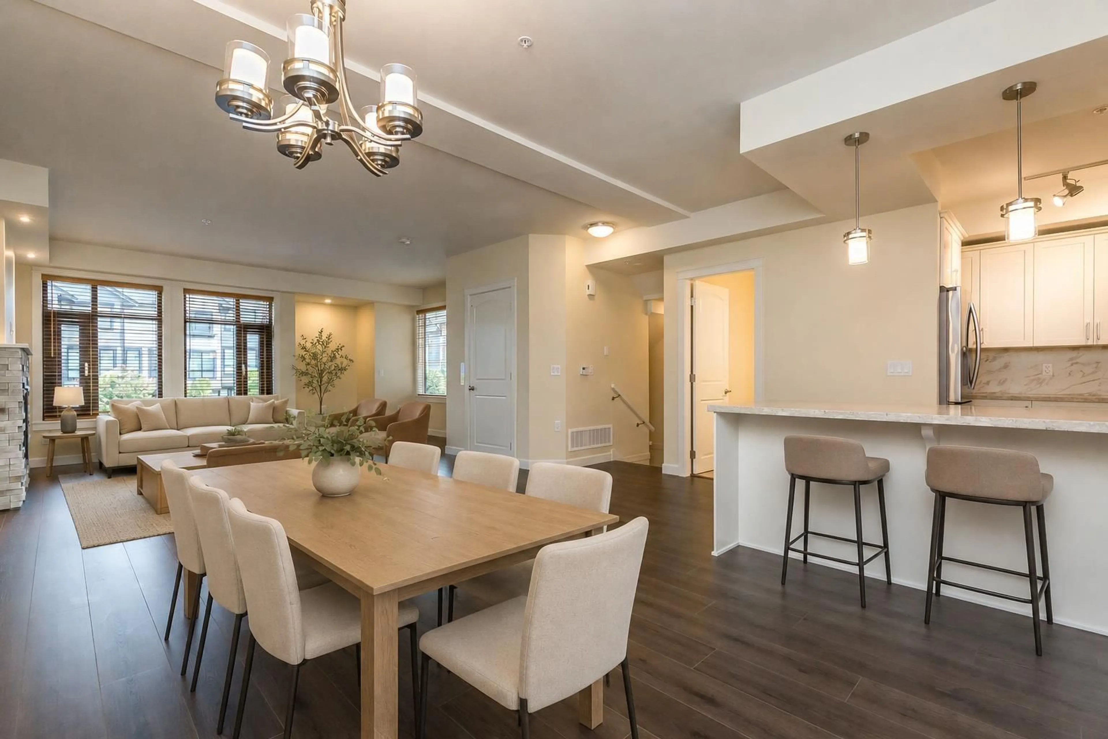 Dining room, wood/laminate floor for 5 - 8567 204 STREET, Langley British Columbia V2Y3R2