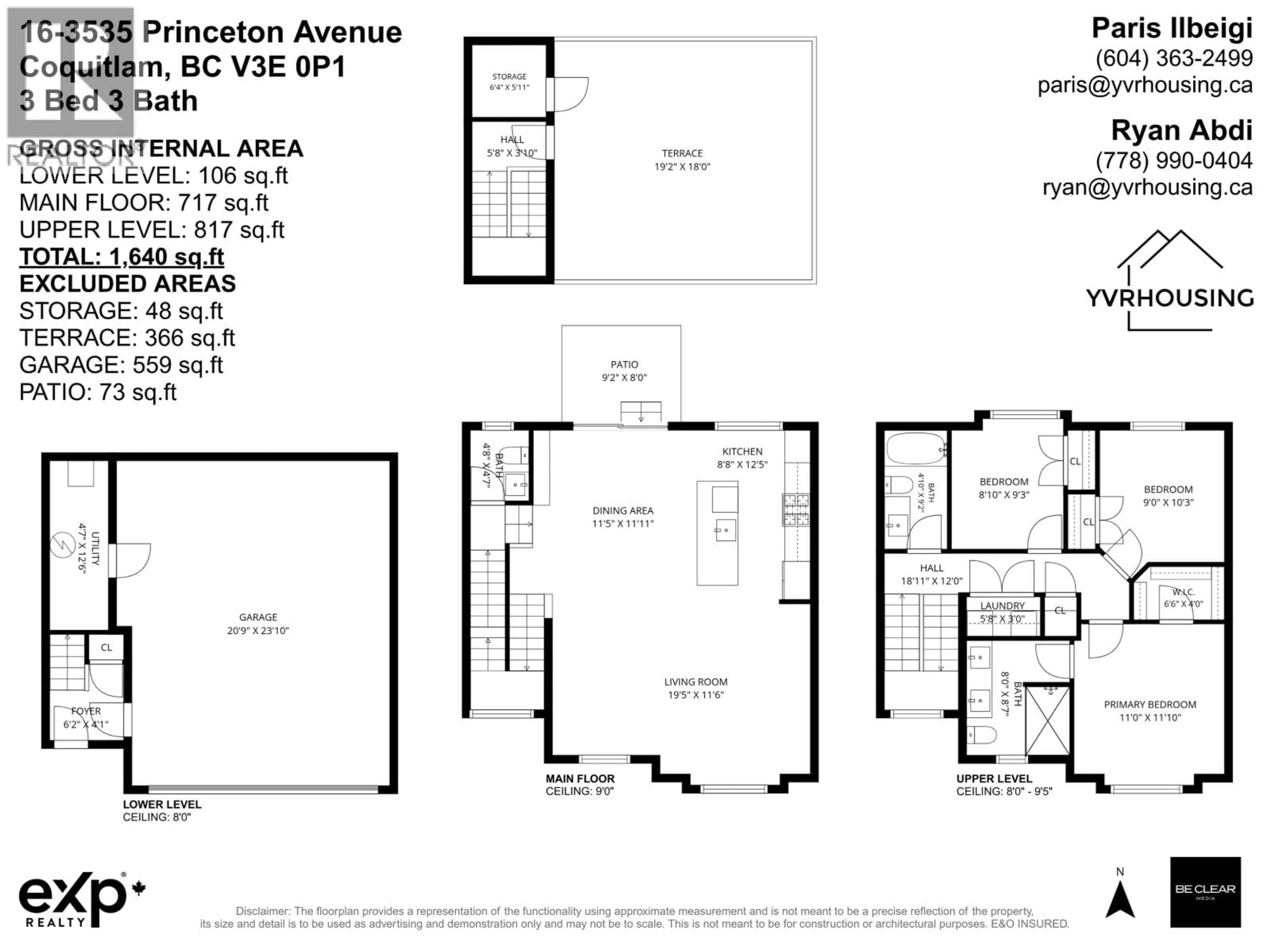 Floor plan for 16 - 3535 PRINCETON AVENUE, Coquitlam British Columbia V3E0P1