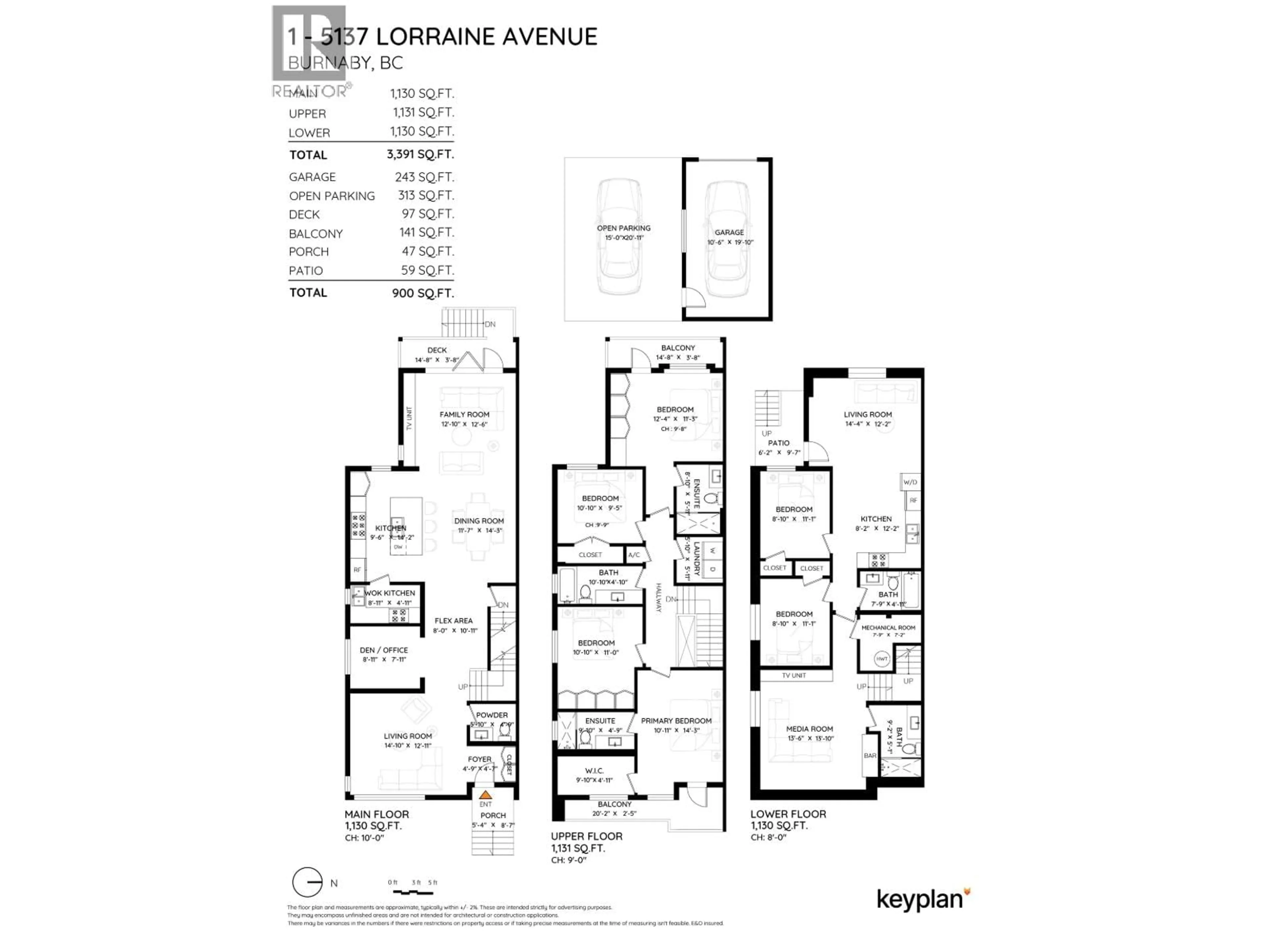 Floor plan for 1 - 5137 LORRAINE AVENUE, Burnaby British Columbia V5G2S3