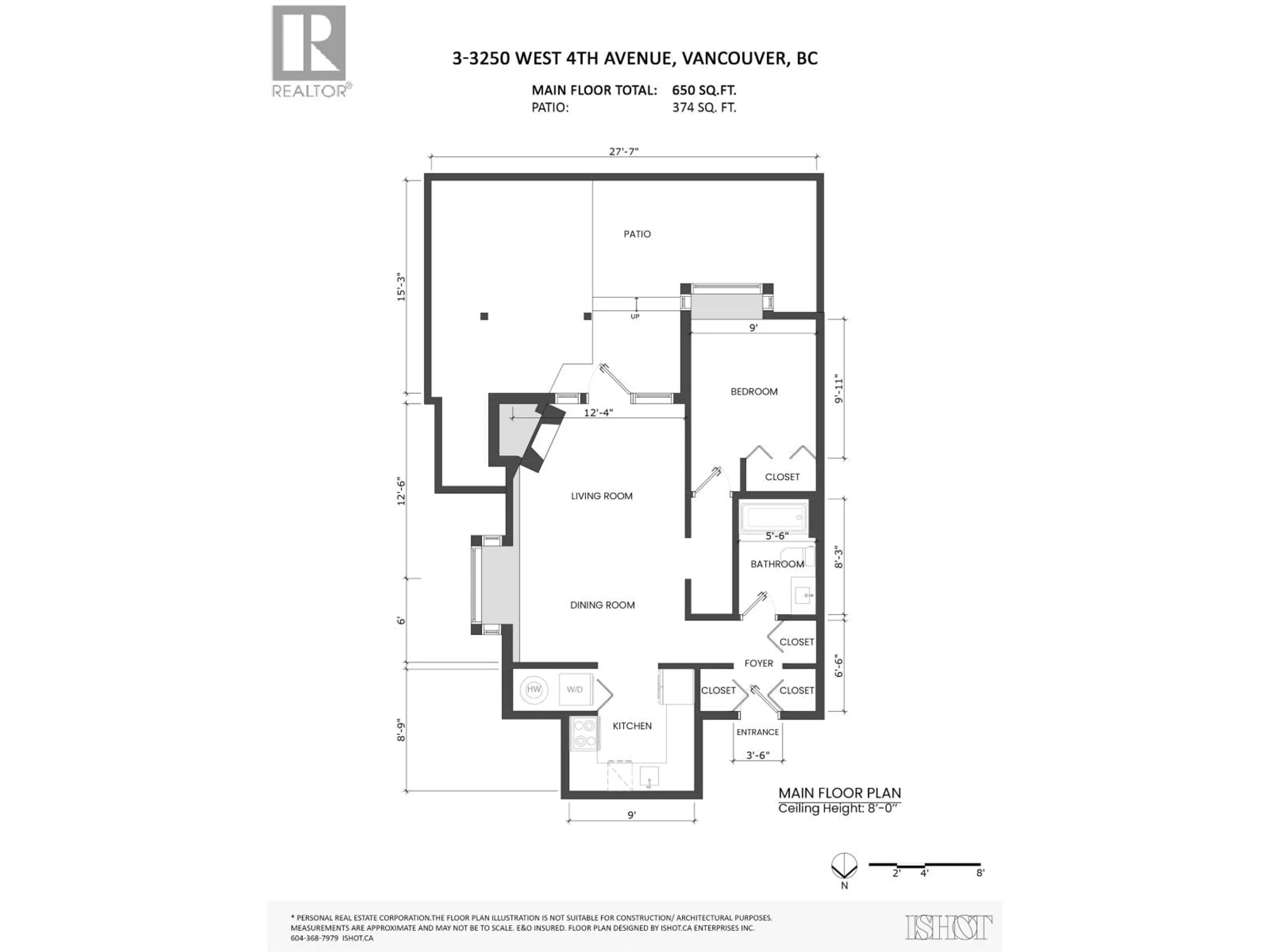 Floor plan for 3 - 3250 4TH AVENUE, Vancouver British Columbia V6K1R9