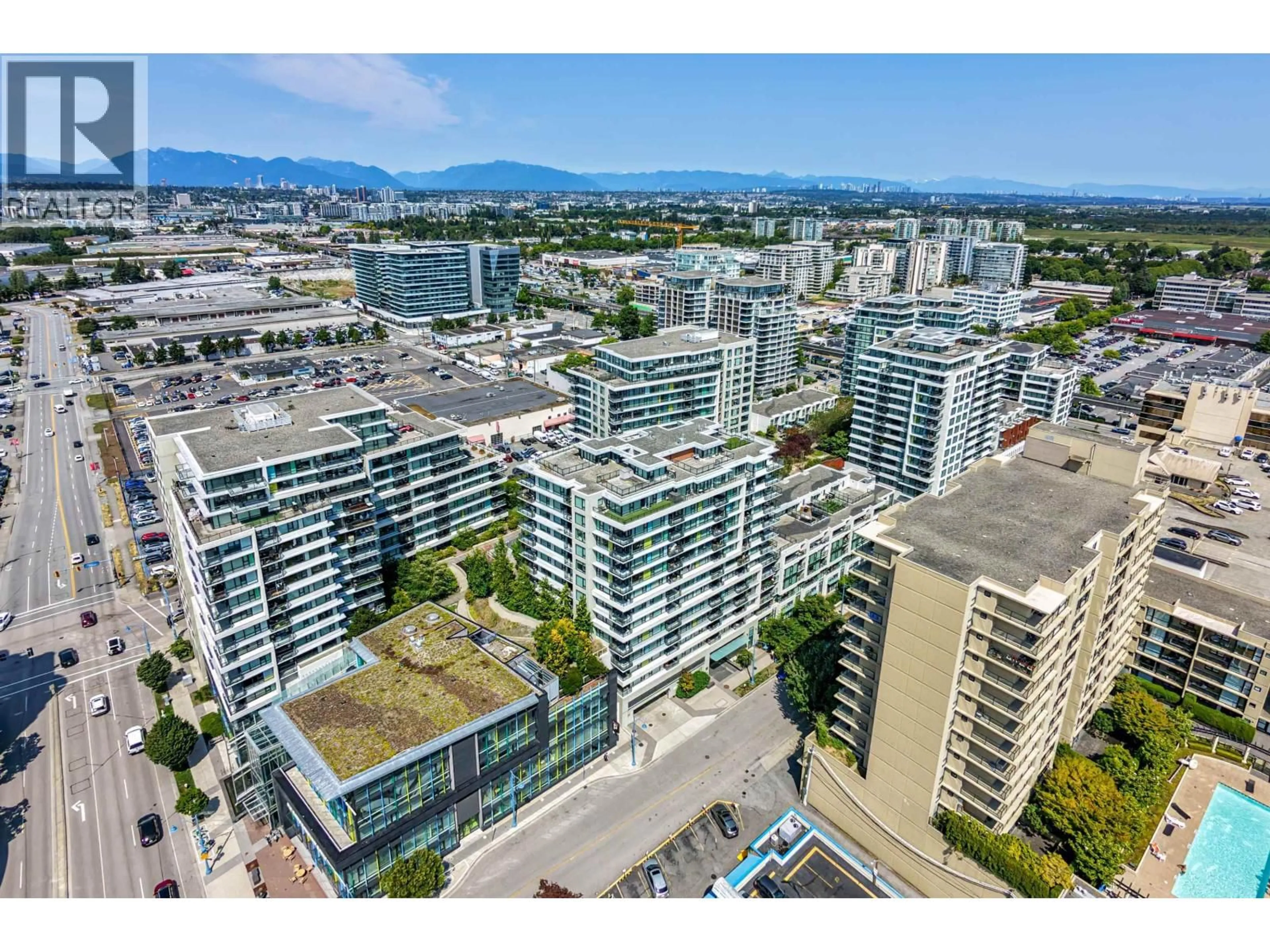 A pic from outside/outdoor area/front of a property/back of a property/a pic from drone, city buildings view from balcony for 1305 - 7733 FIRBRIDGE WAY, Richmond British Columbia V6X0M7