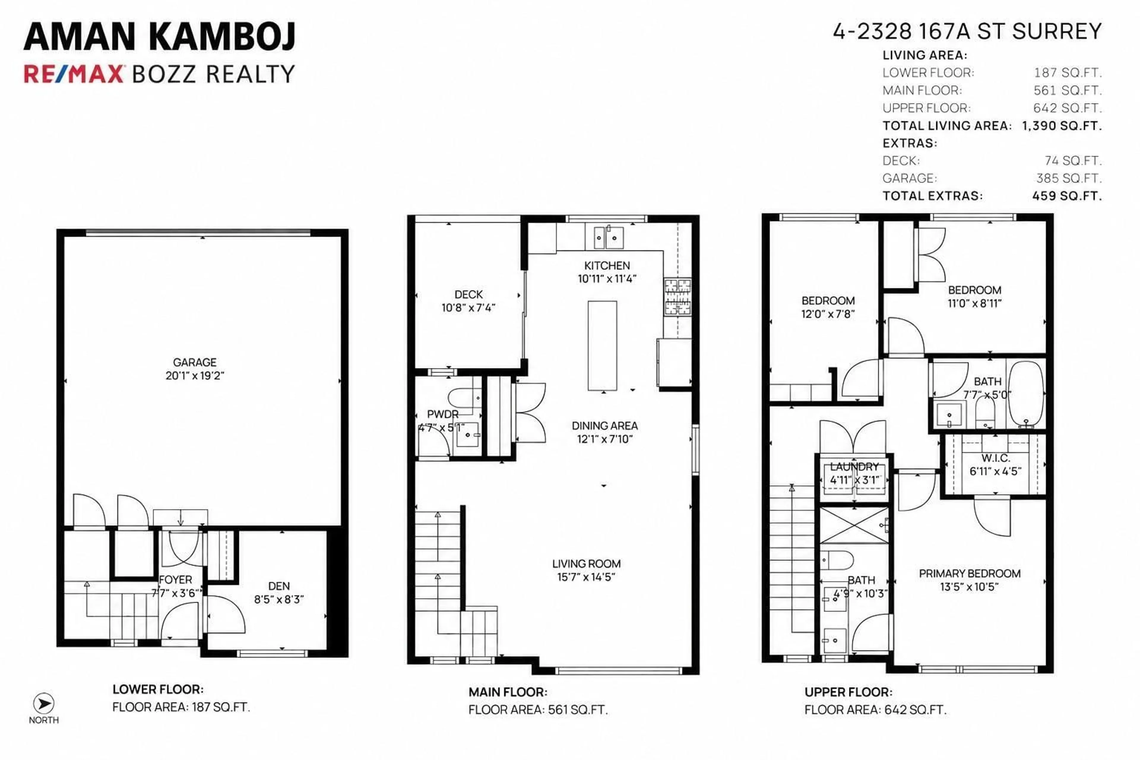 Floor plan for 4 - 2328 167A STREET, Surrey British Columbia V3Z1H2