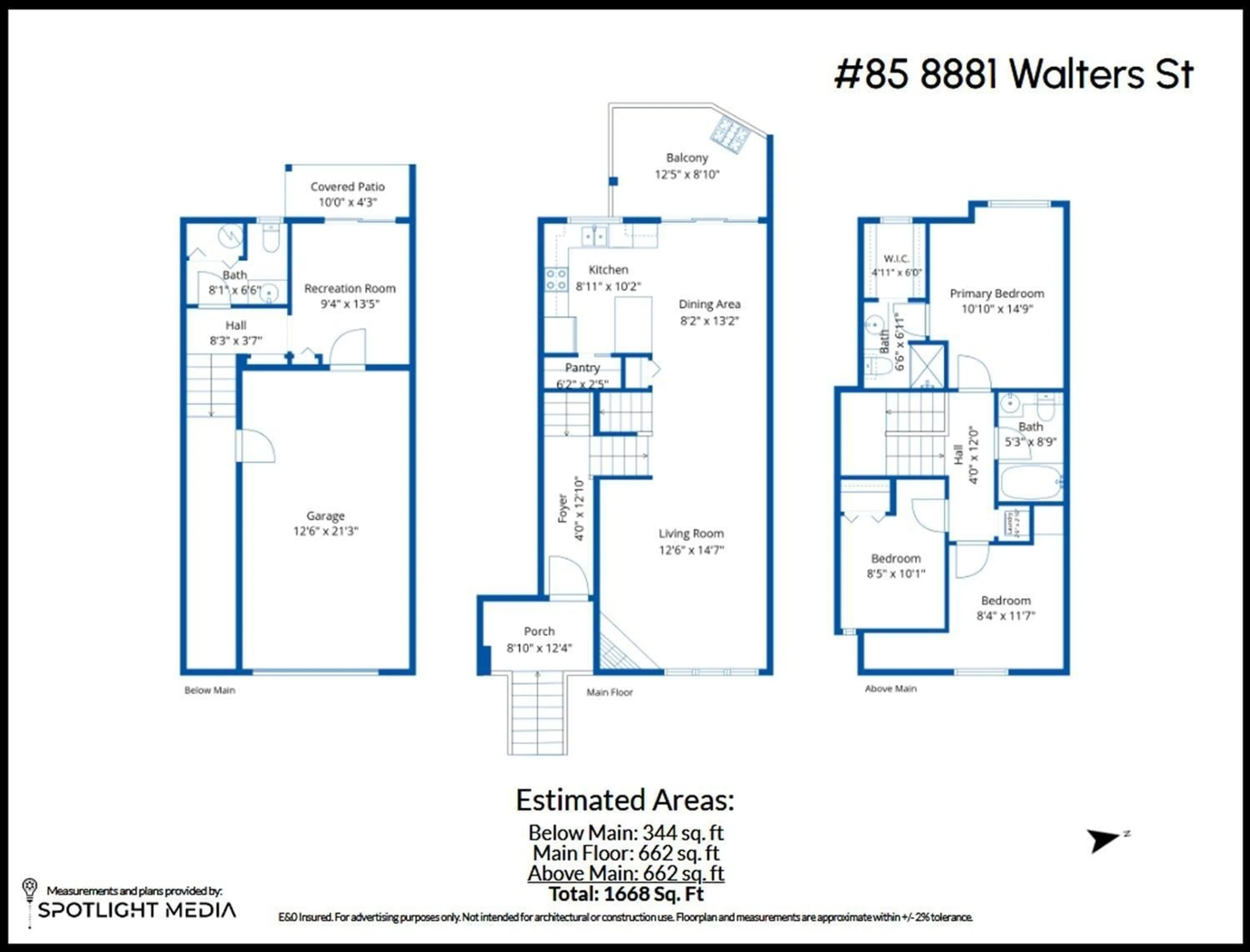 Floor plan for 85 - 8881 WALTERS STREET, Chilliwack British Columbia V2P8E9