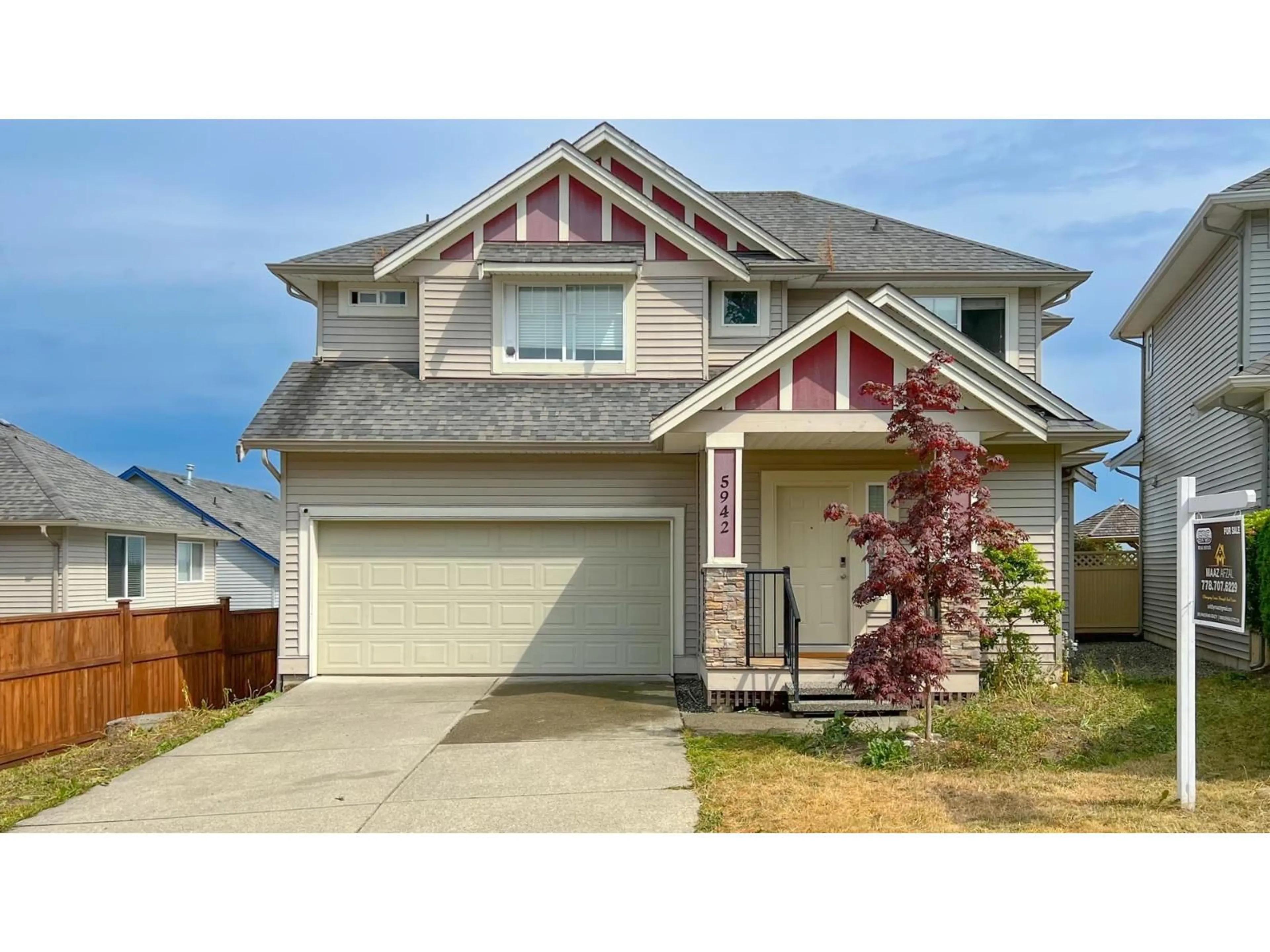 Home with vinyl exterior material, street for 5942 165A STREET, Surrey British Columbia V3S4N9