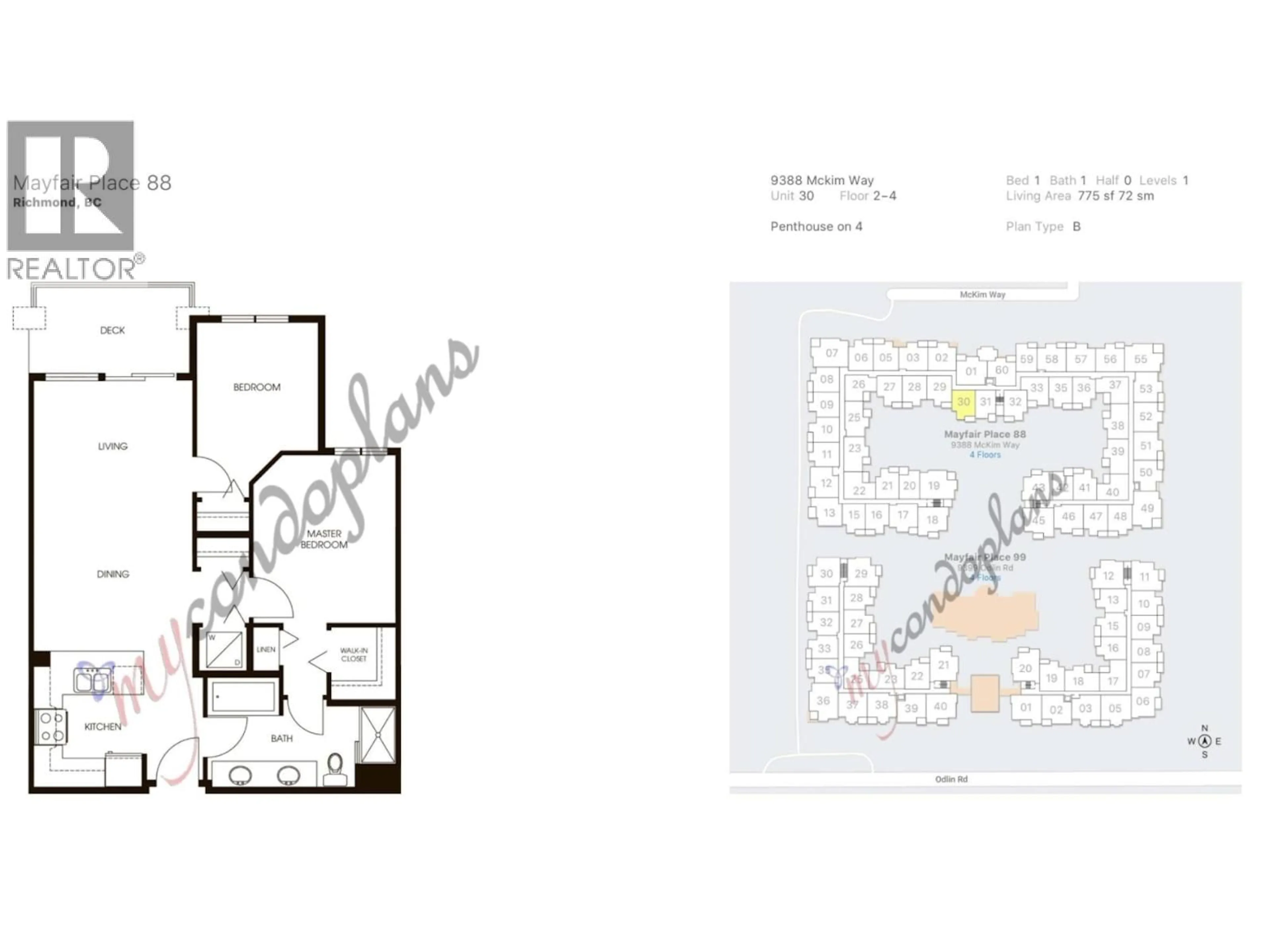 Floor plan for 430 - 9388 MCKIM WAY, Richmond British Columbia V6X0J7