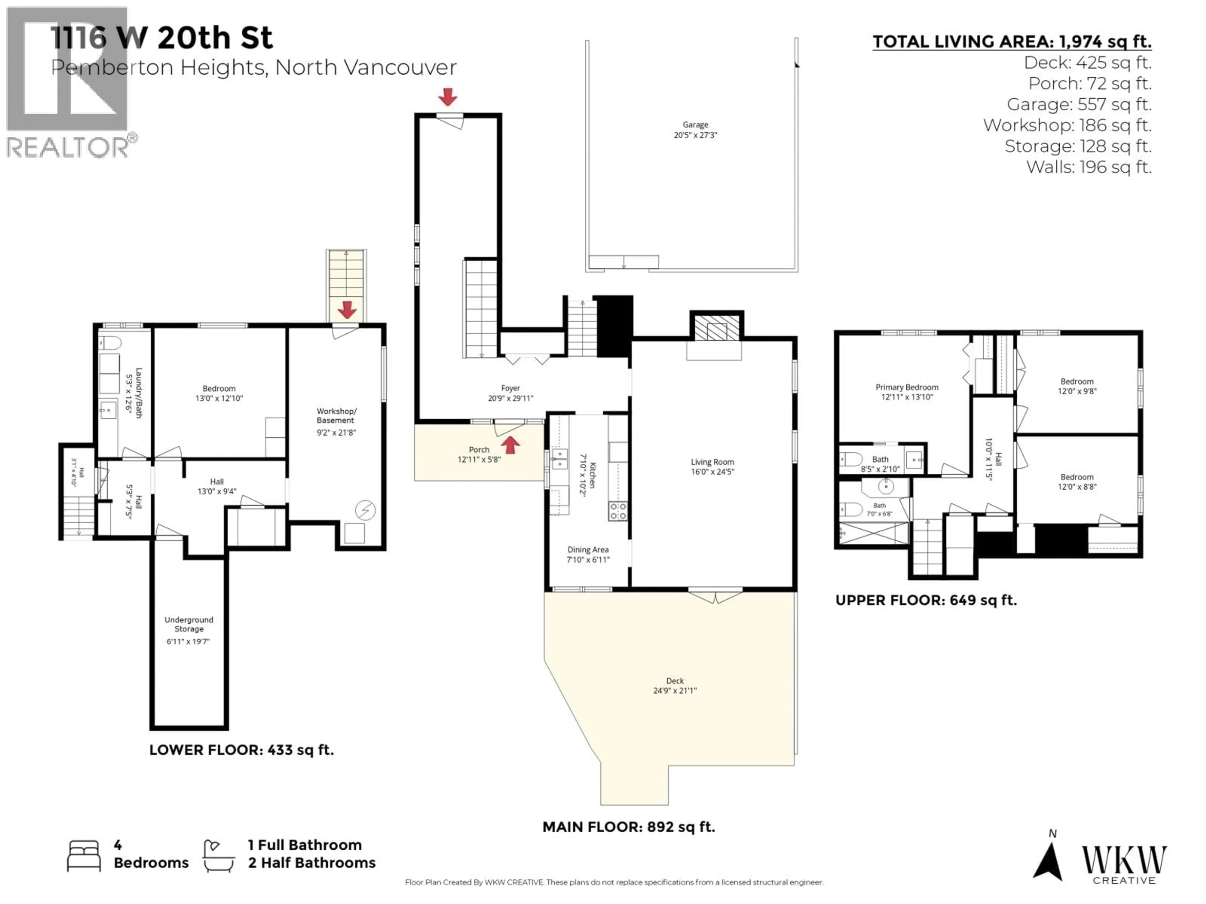 Floor plan for 1116 20TH STREET, North Vancouver British Columbia V7P2B7