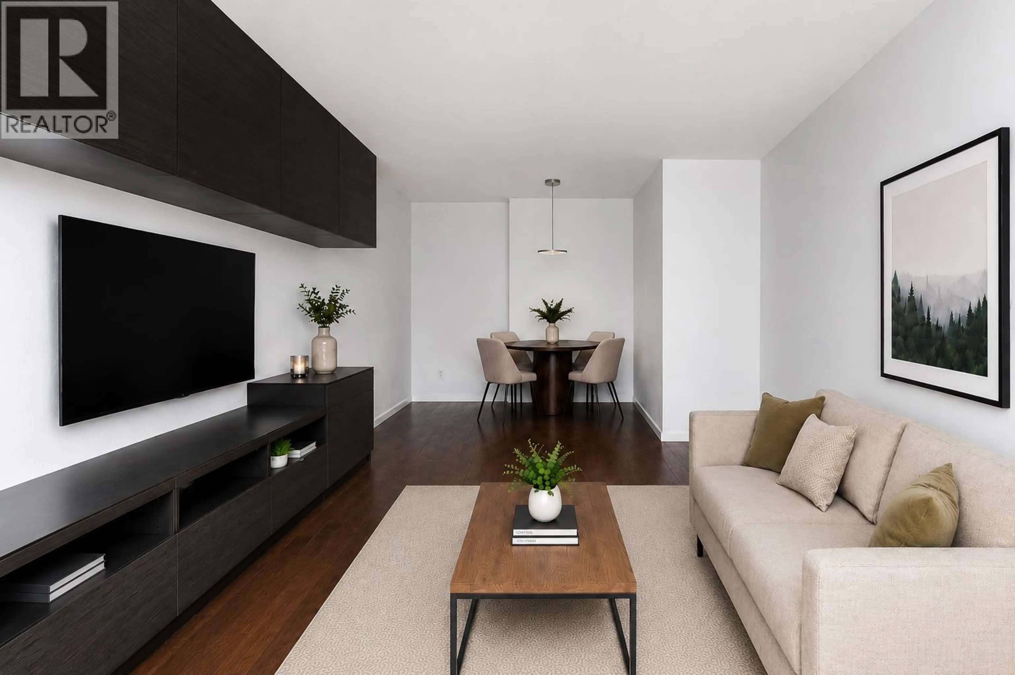 Living room with furniture, wood/laminate floor for 304 - 827 16TH STREET, North Vancouver British Columbia V7P1R2