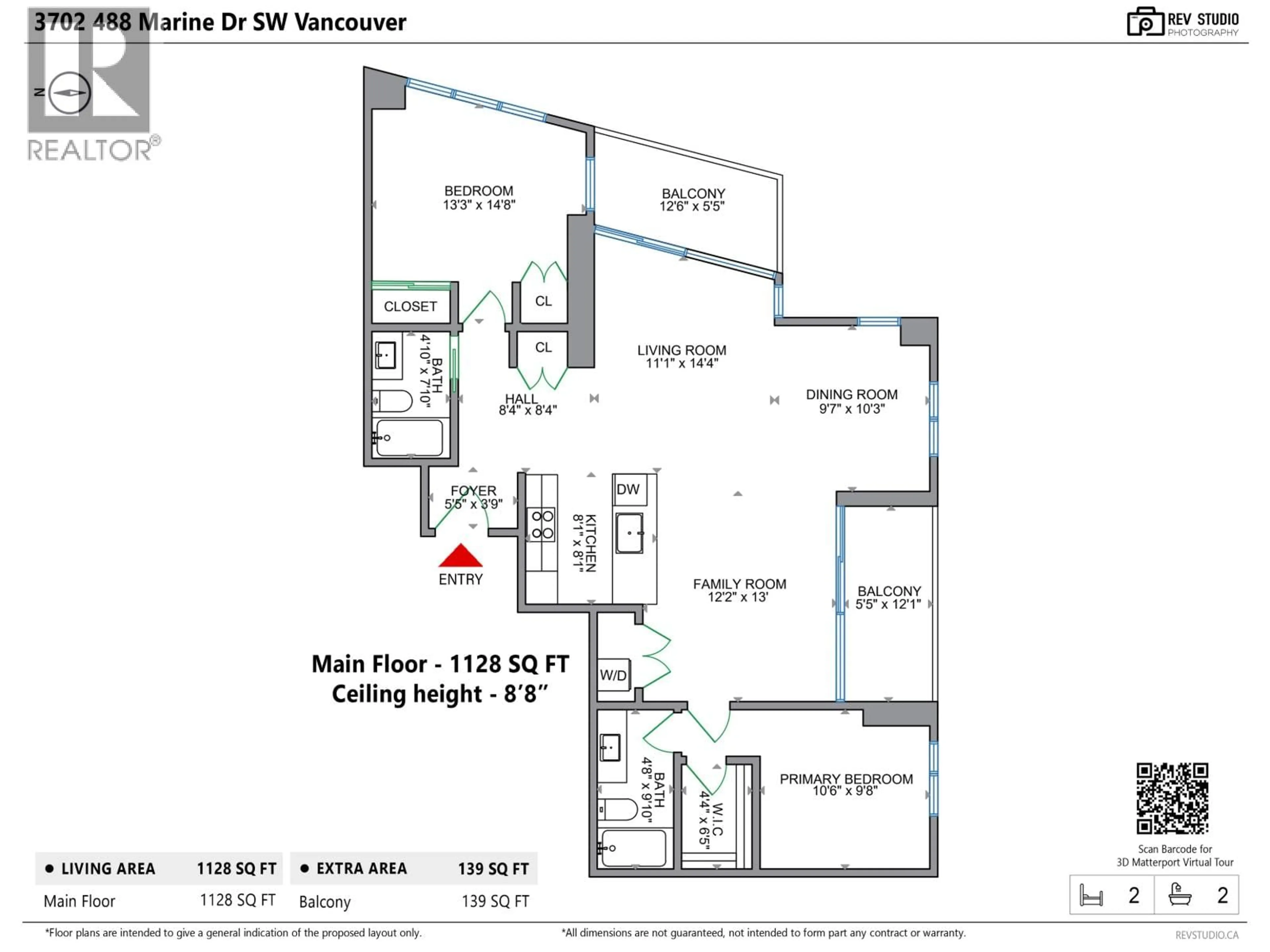Floor plan for 3702 - 488 MARINE DRIVE, Vancouver British Columbia V5X0C6