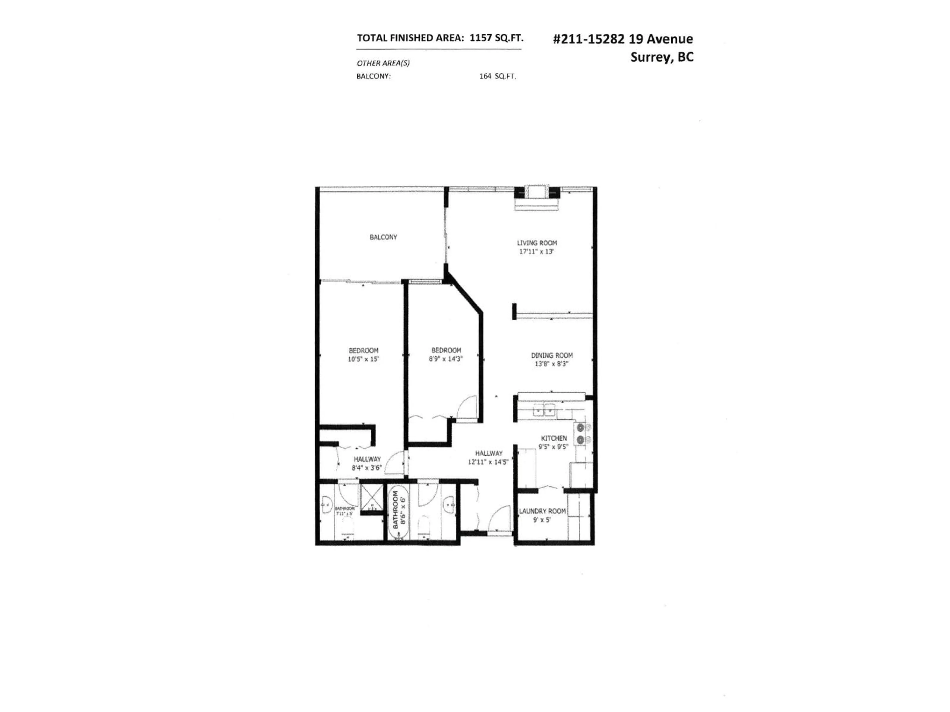 Floor plan for 211 - 15282 19 AVENUE, Surrey British Columbia V4A1X6