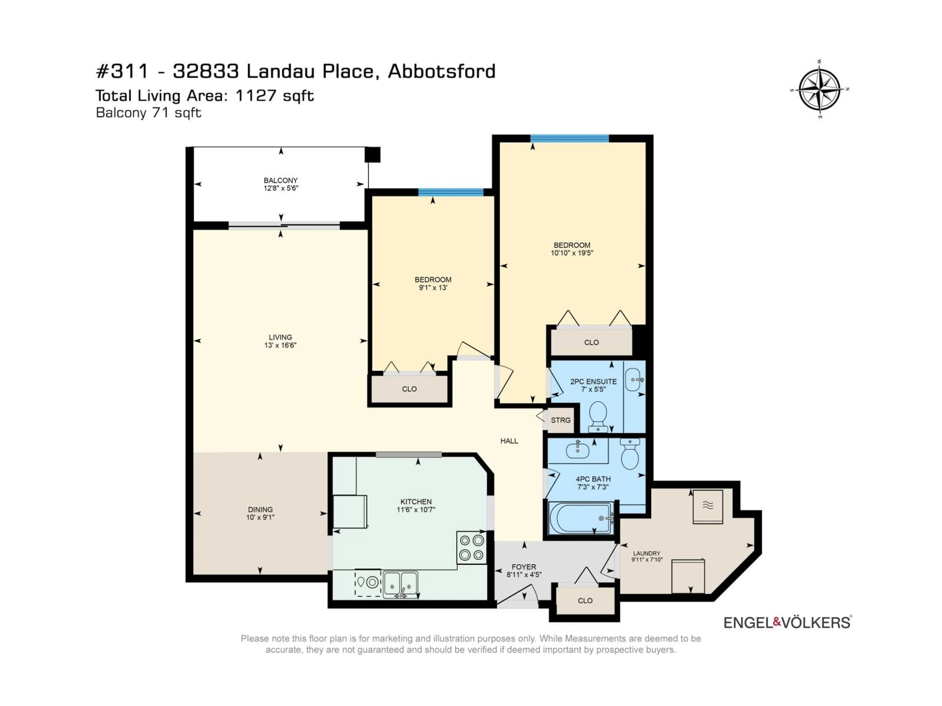 Floor plan for 311 - 32833 LANDEAU PLACE, Abbotsford British Columbia V2S6S6
