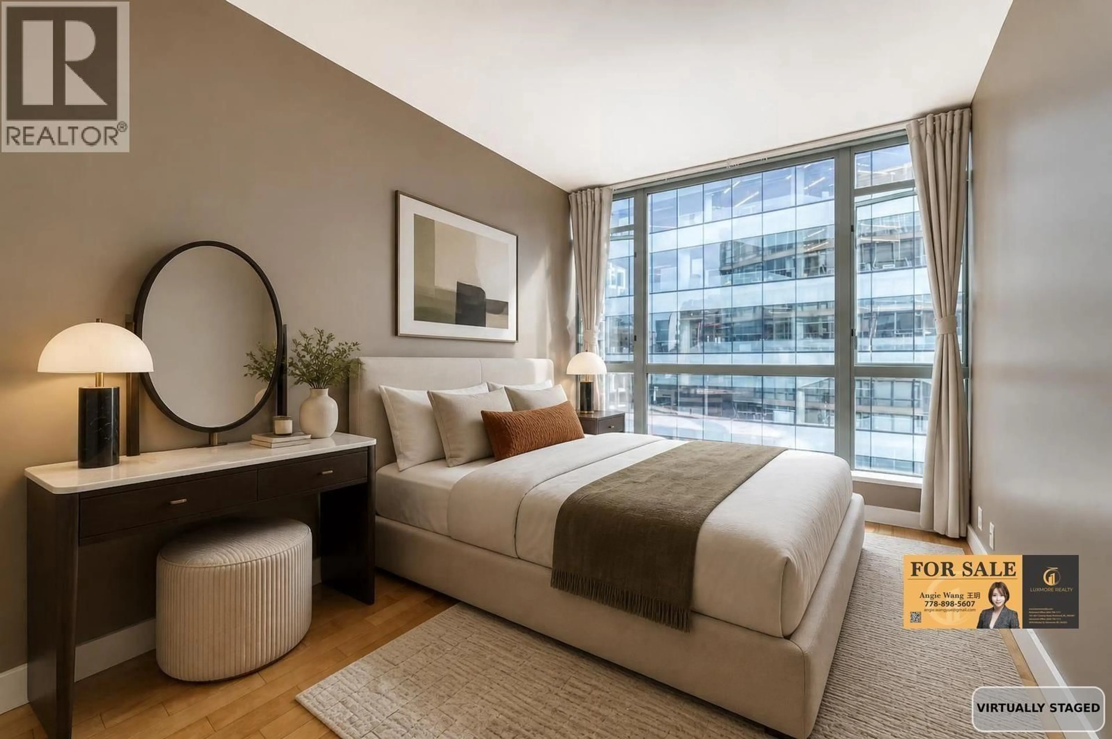 Bedroom with bed, unknown for 1003 - 1238 BURRARD STREET, Vancouver British Columbia V6Z3E1