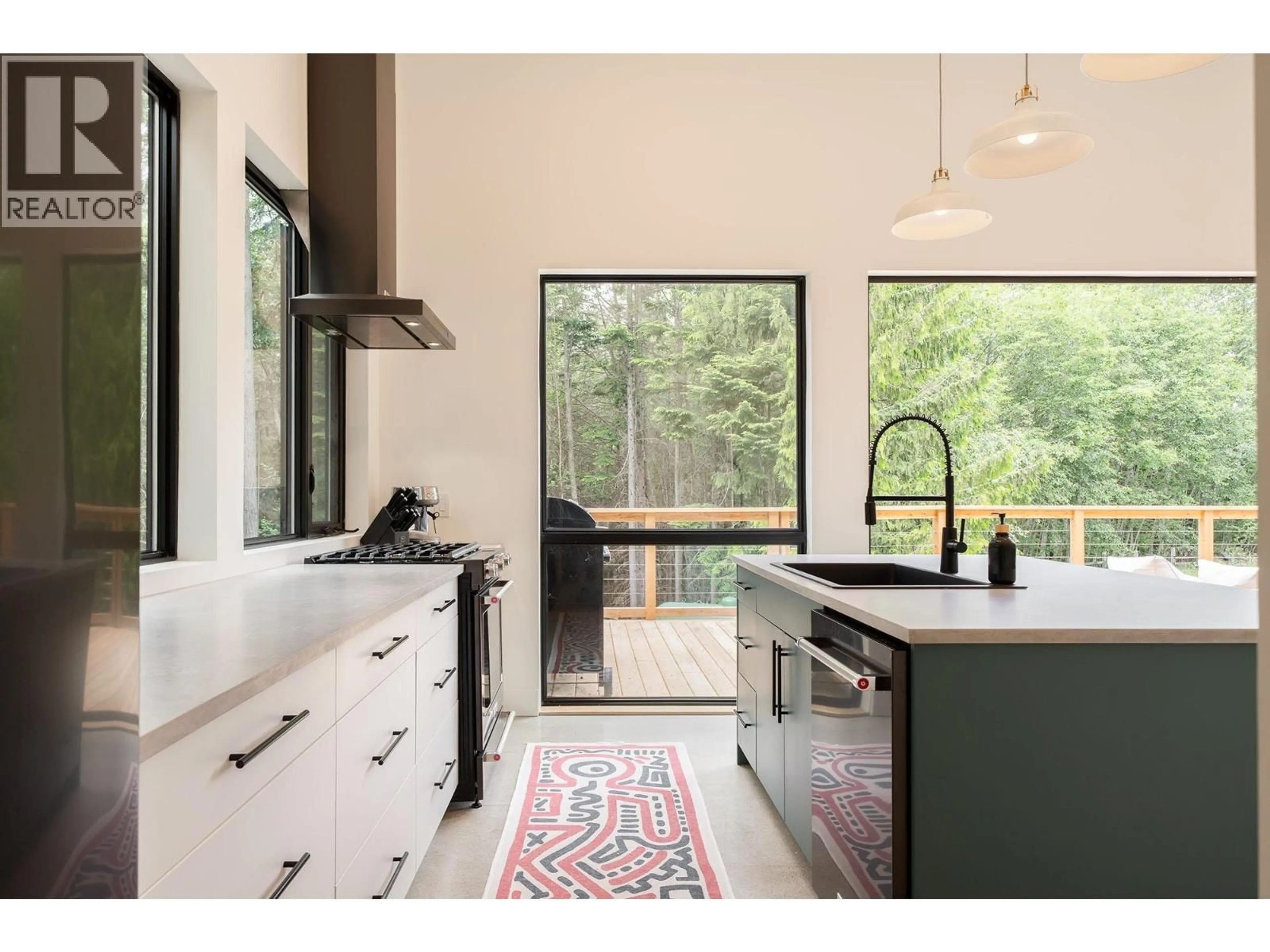 Contemporary kitchen, ceramic/tile floor for 1290 COWAN POINT DRIVE, Bowen Island British Columbia V0N1G2