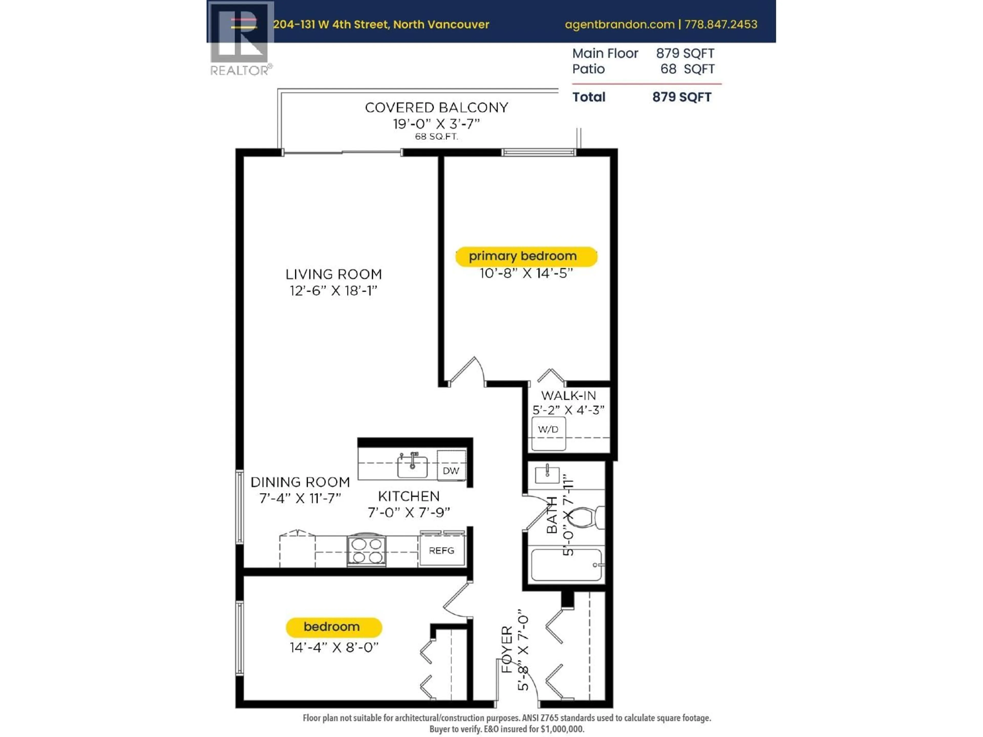 Floor plan for 204 - 131 4TH STREET, North Vancouver British Columbia V7M3C8