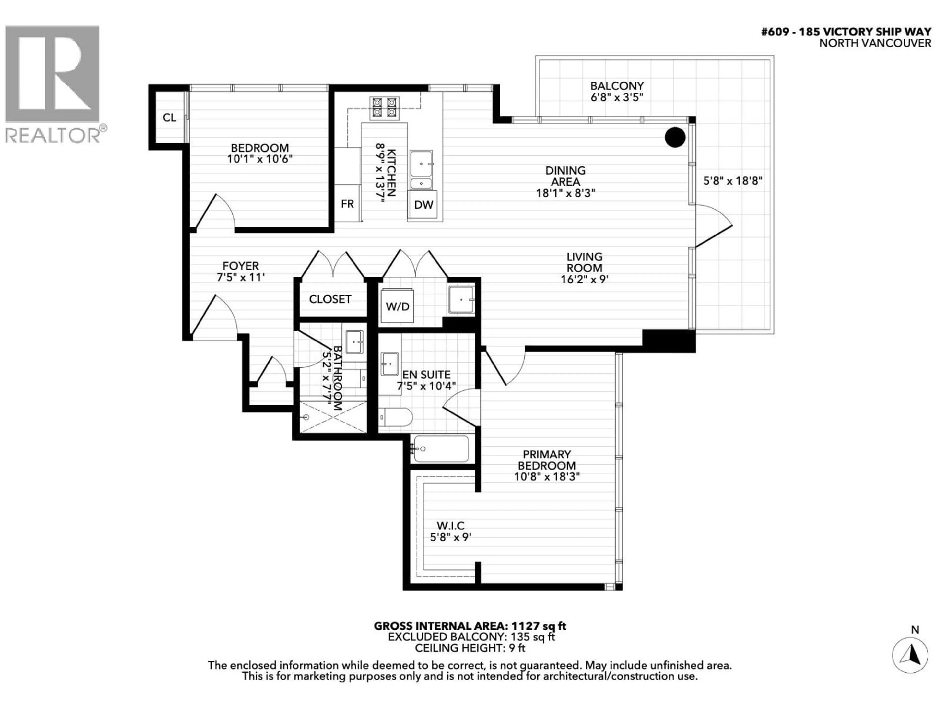 Floor plan for 609 - 185 VICTORY SHIP WAY, North Vancouver British Columbia V7L0G2