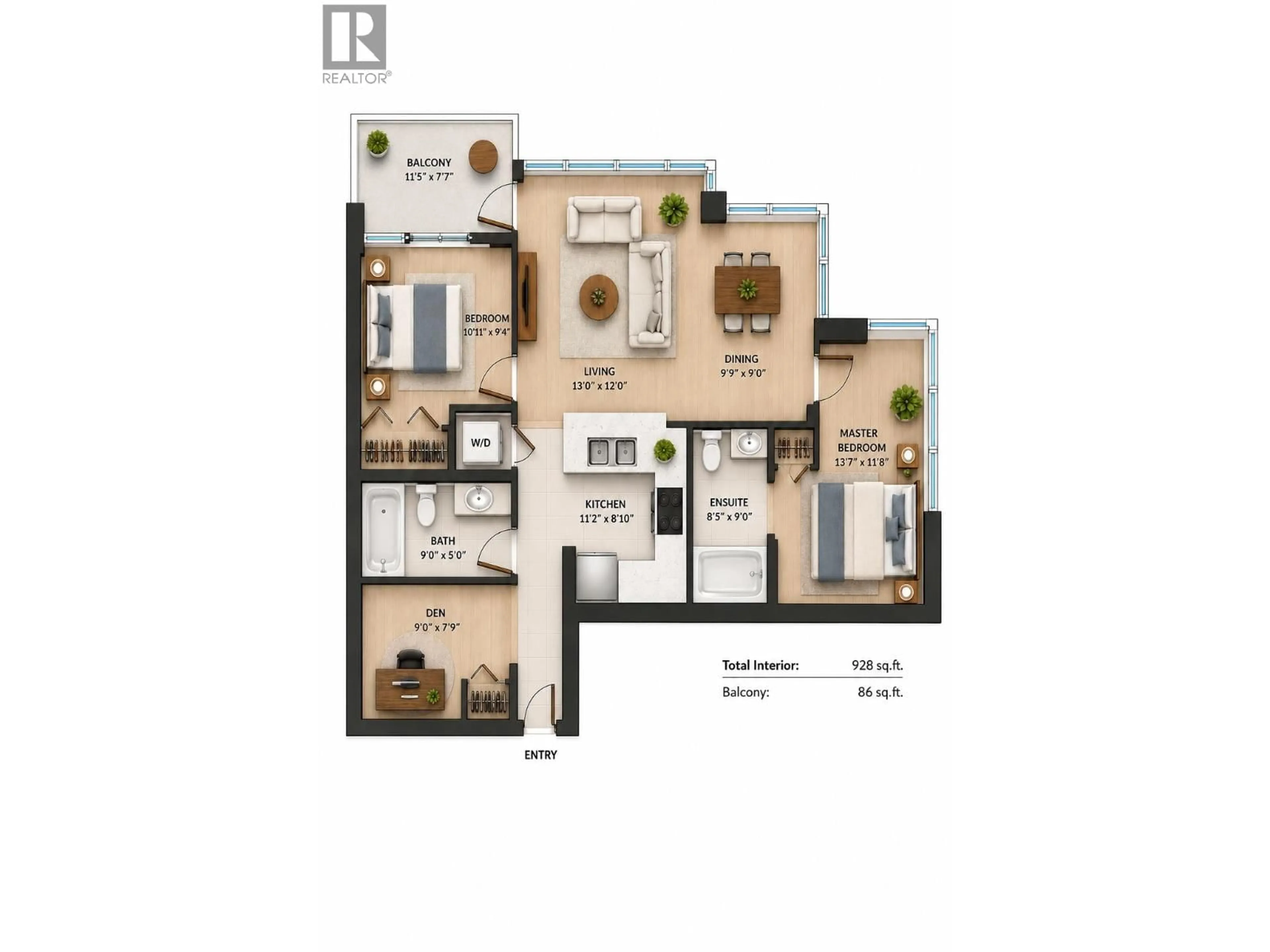 Floor plan for 1101 - 575 DELESTRE AVENUE, Coquitlam British Columbia V3K0A6